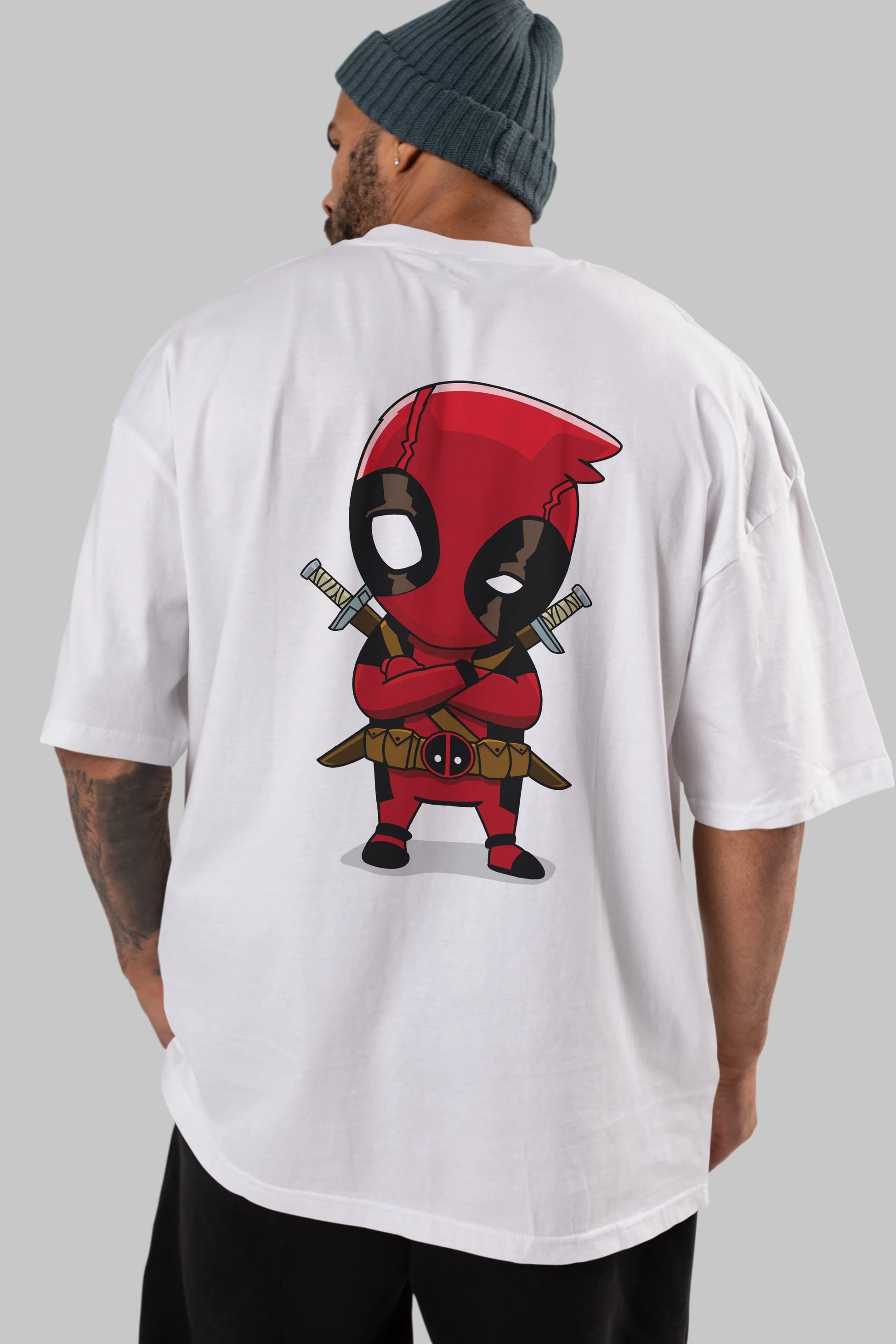 Deadpool (19) Arka Baskılı Oversize t-shirt Erkek Kadın Unisex %100 Pamuk Bisiklet Yaka tişort