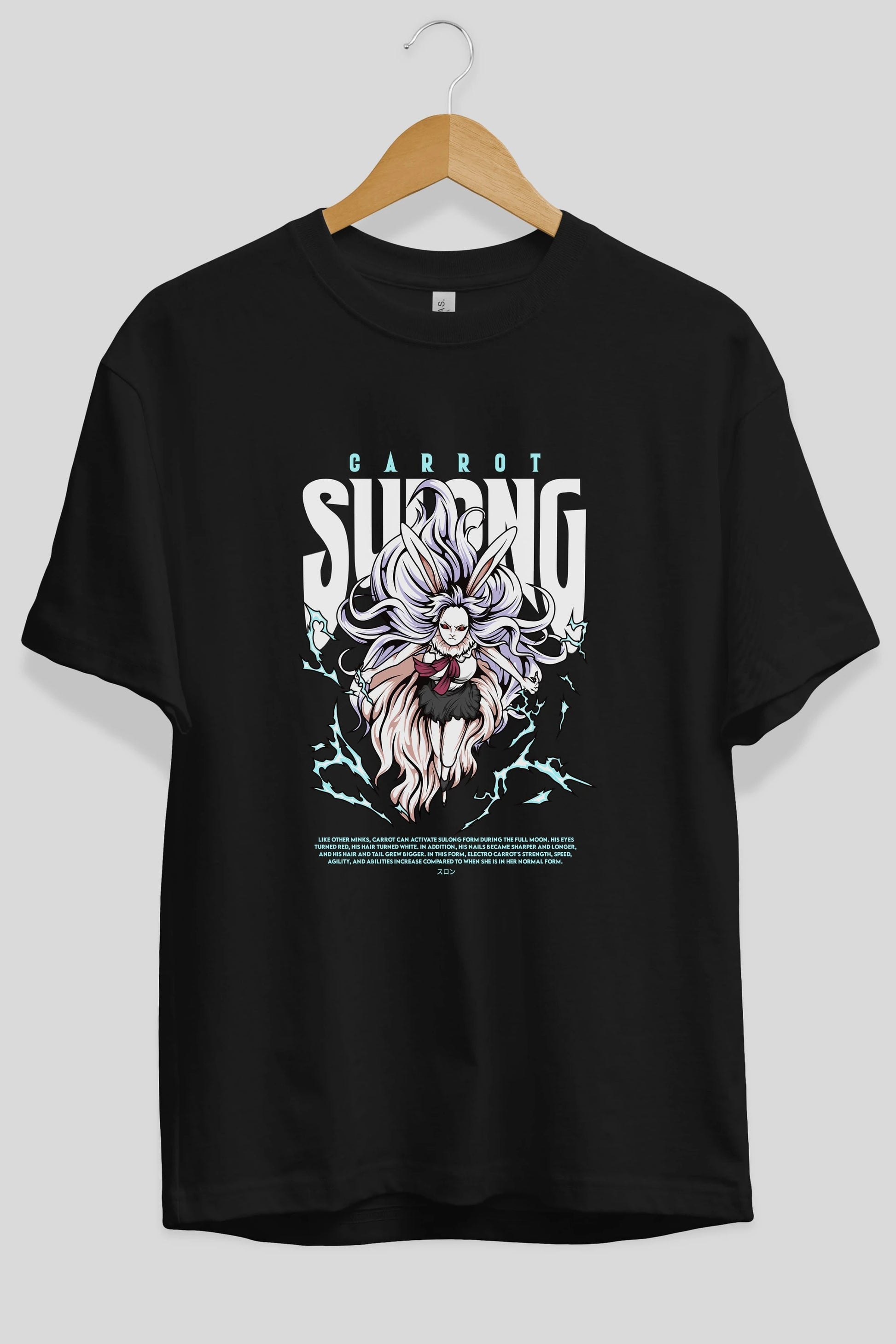 Carrot Sulong Anime Ön Baskılı Oversize t-shirt %100 pamuk Erkek Kadın Unisex