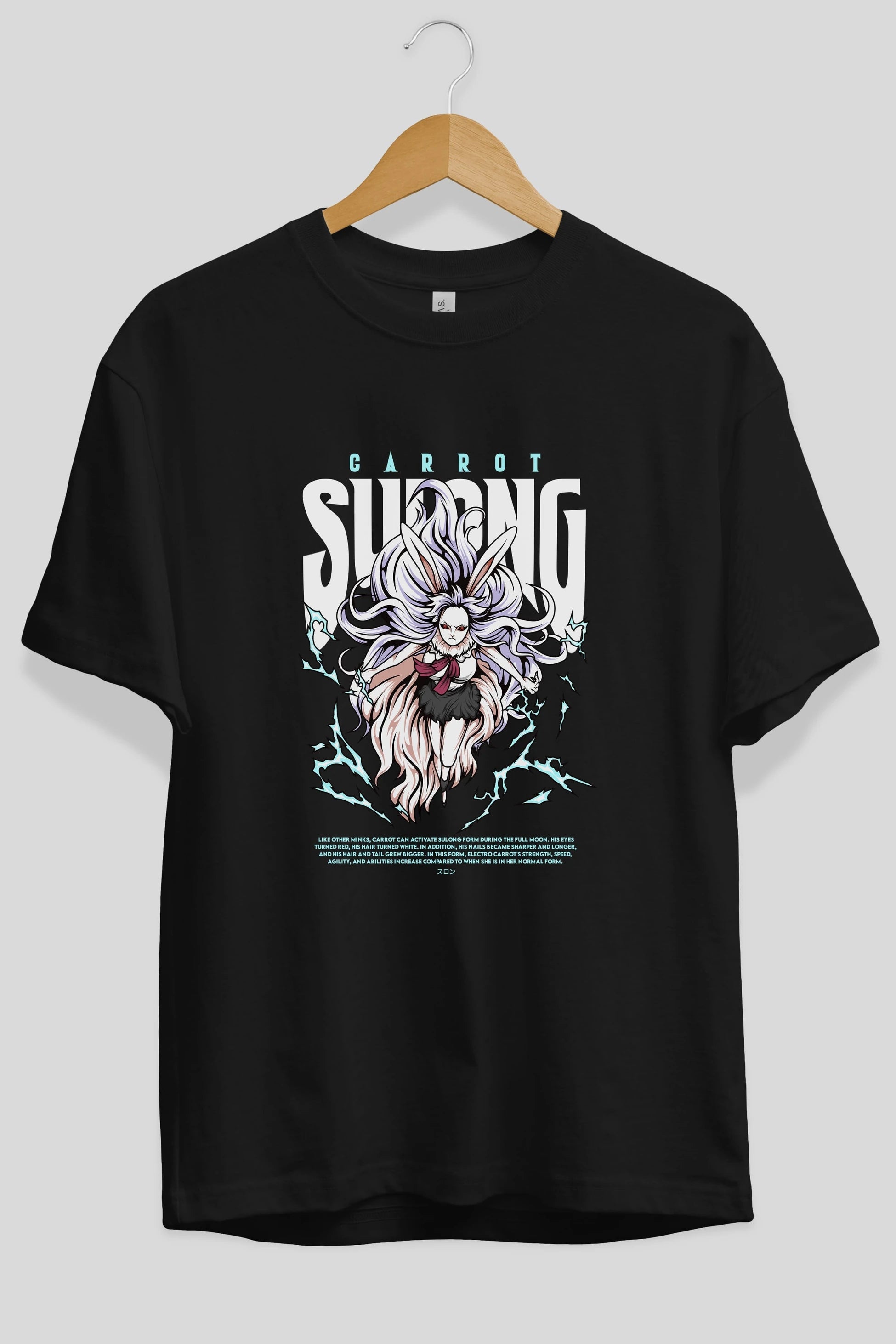 Carrot Sulong Anime Ön Baskılı Oversize t-shirt %100 pamuk Erkek Kadın Unisex