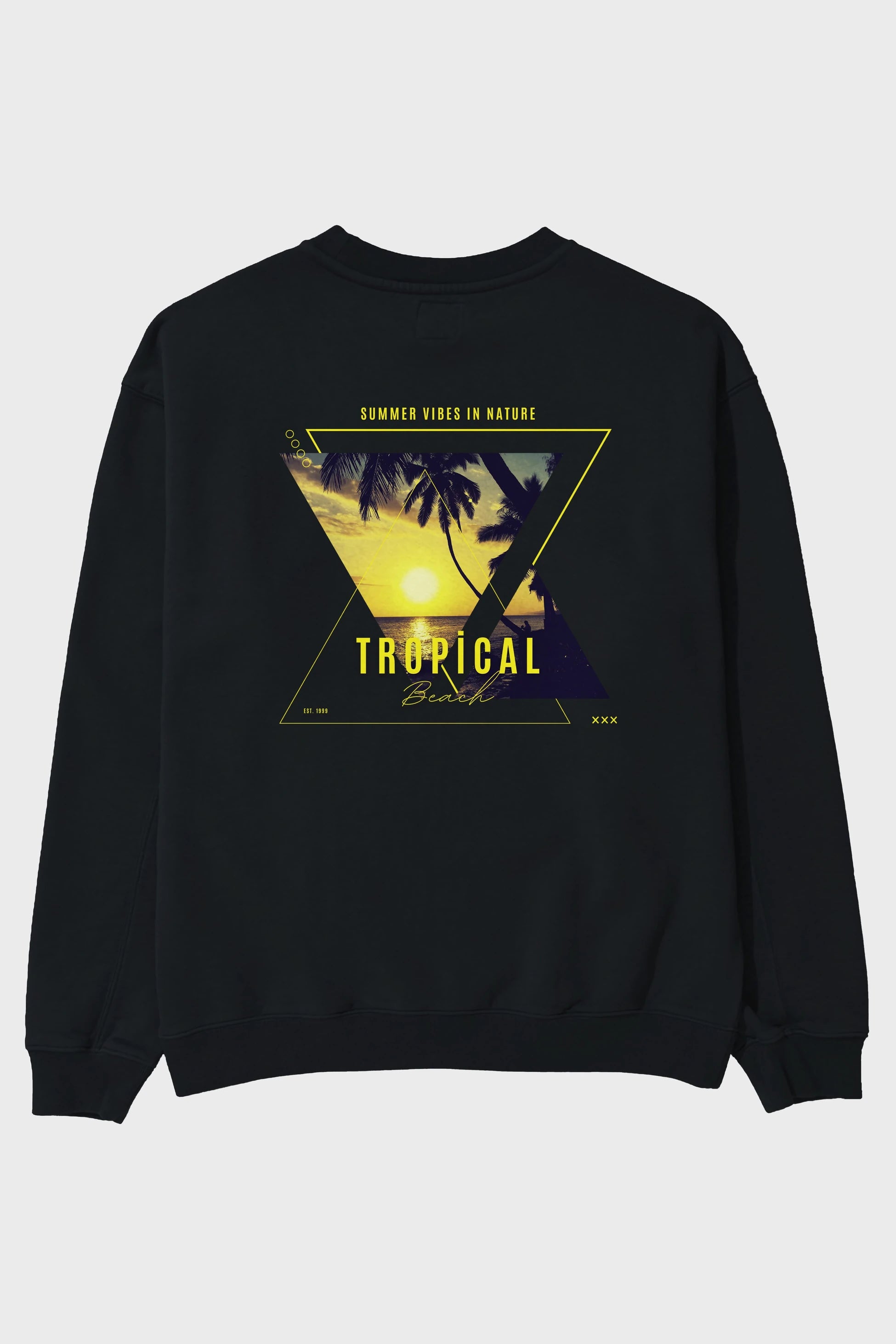 Summer Vibes Yazılı Arka Baskılı Oversize Sweatshirt Erkek Kadın Unisex