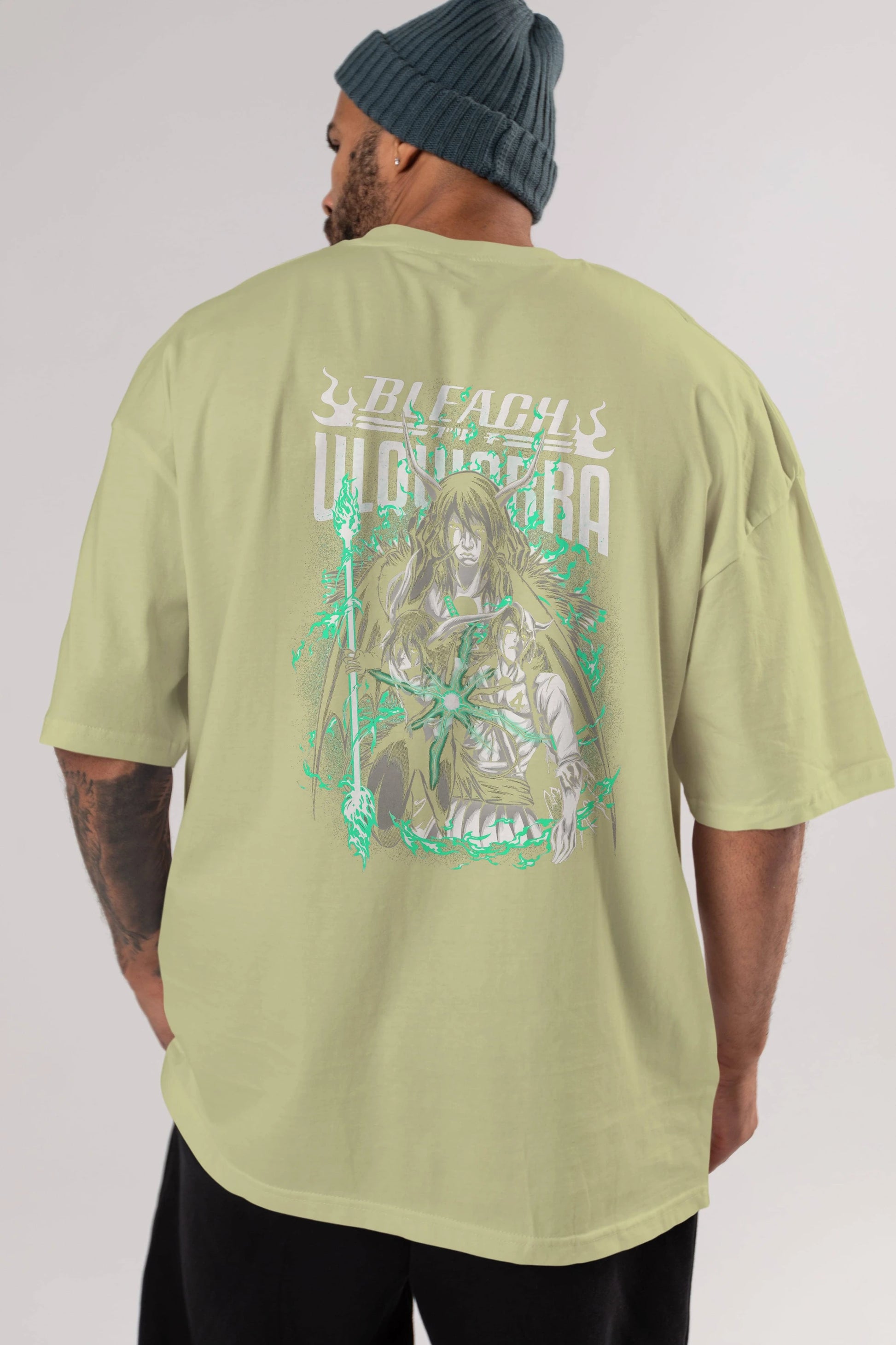 BLEACH(ULQUIARRA) Anime Arka Baskılı Oversize t-shirt Erkek Kadın Unisex