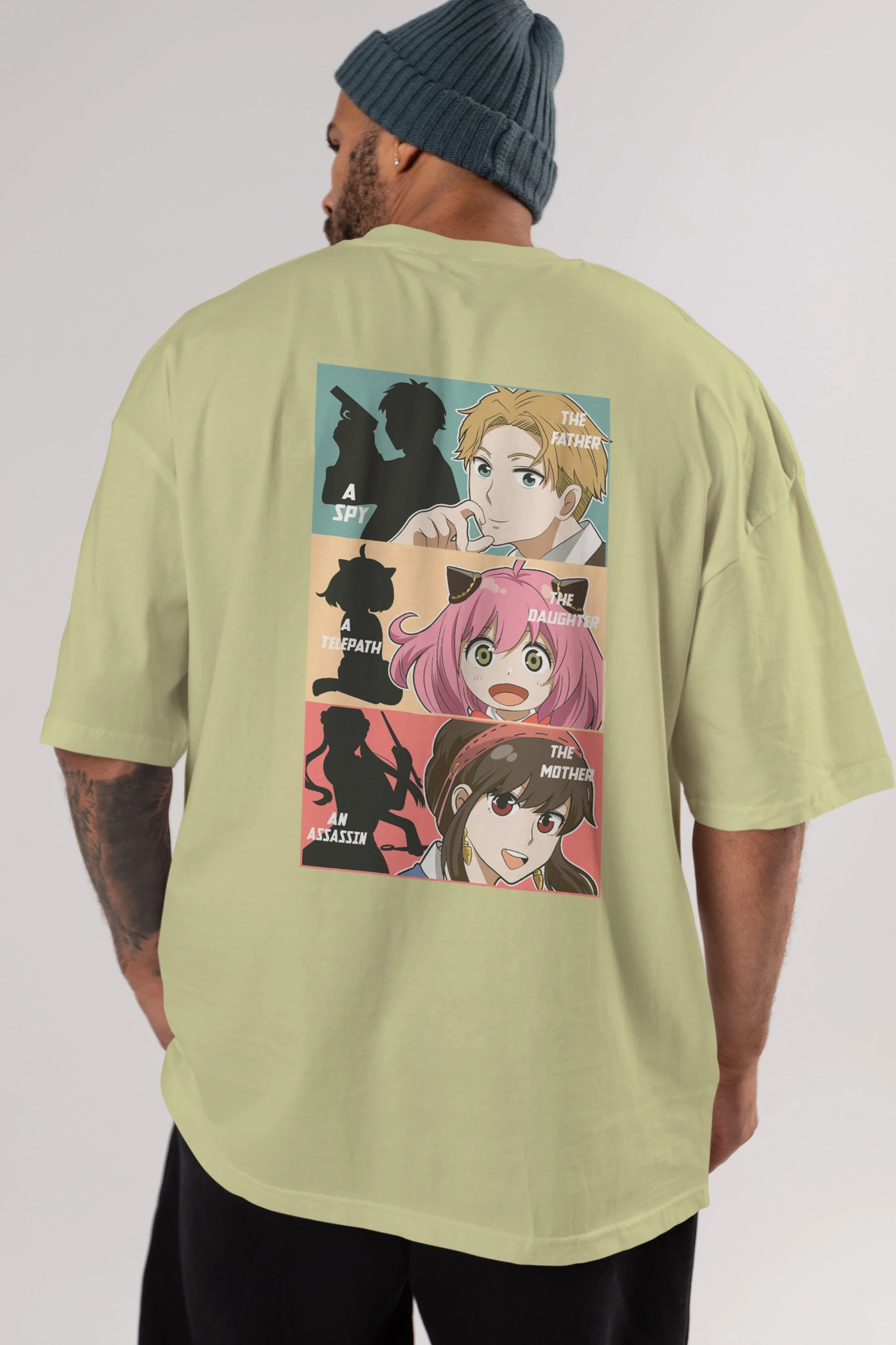 SPY X FAMILY Anime Arka Baskılı Oversize t-shirt Erkek Kadın Unisex