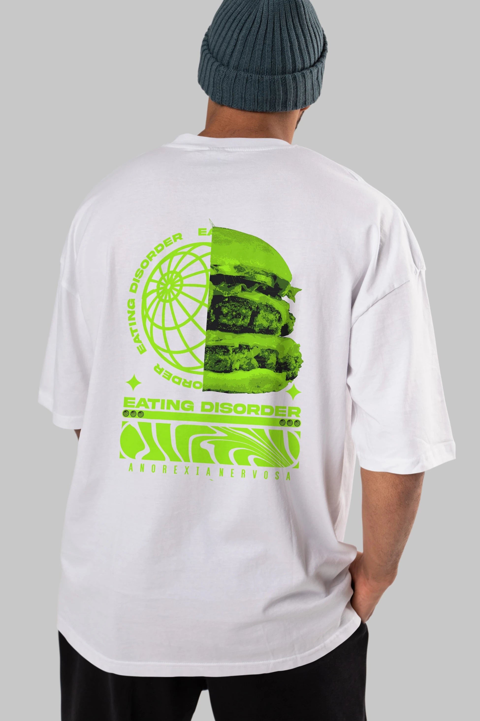 Eating Disorder Arka Baskılı Oversize t-shirt Erkek Kadın Unisex