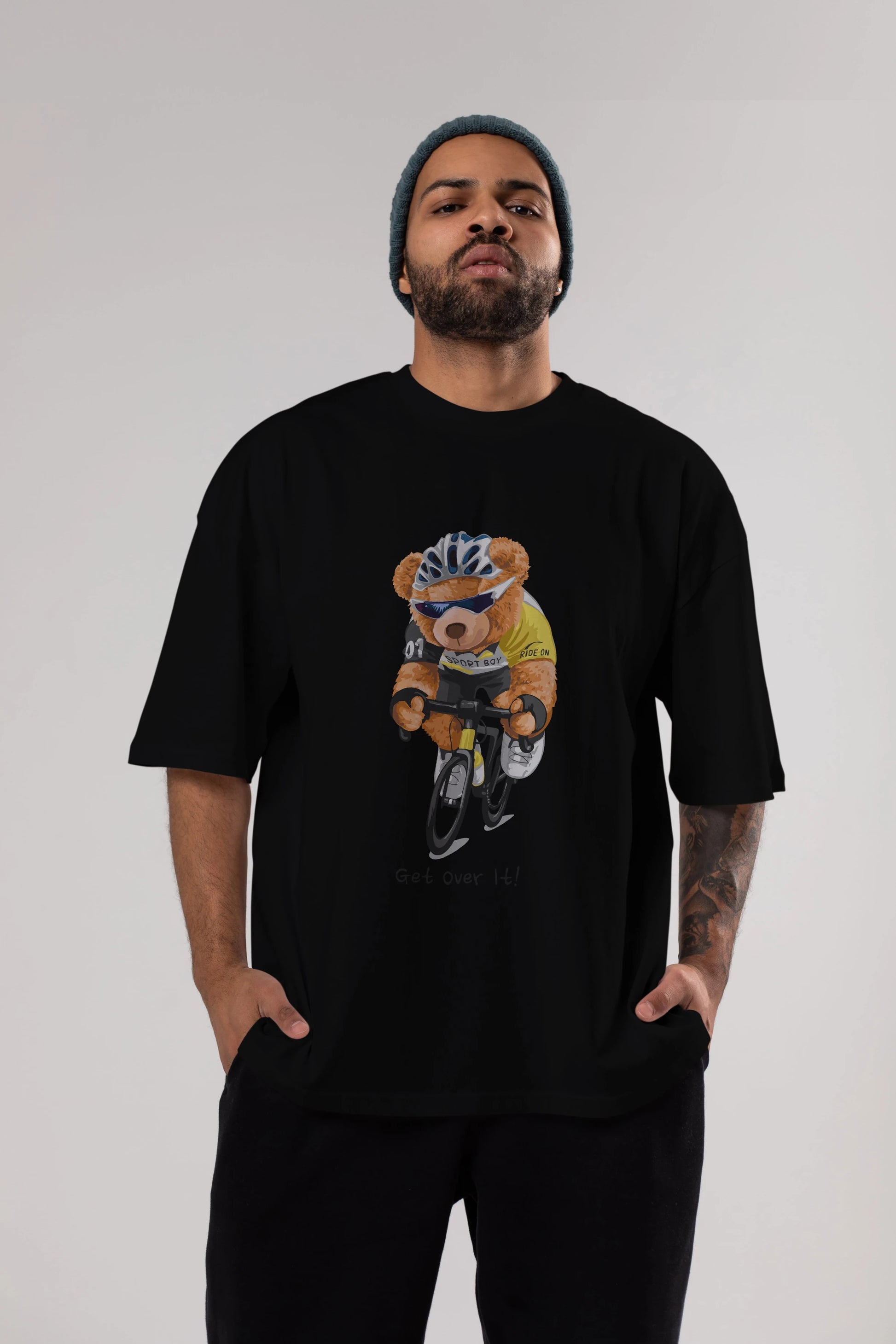Teddy Bear Sport Boy Ön Baskılı Oversize t-shirt Erkek Kadın Unisex %100 Pamuk