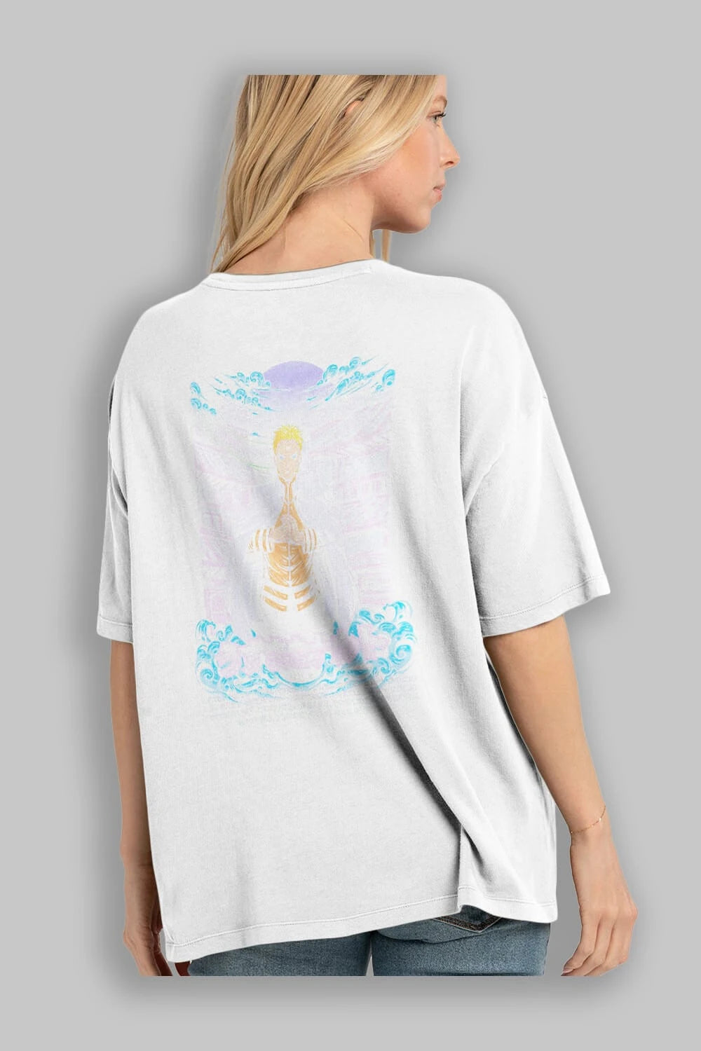 NARUTO (8) Anime Arka Baskılı Oversize t-shirt Erkek Kadın Unisex