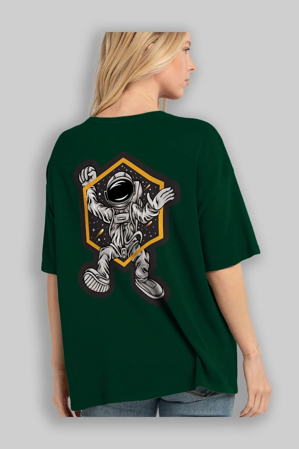 Astrofun Sticker Arka Baskılı Oversize t-shirt Erkek Kadın Unisex