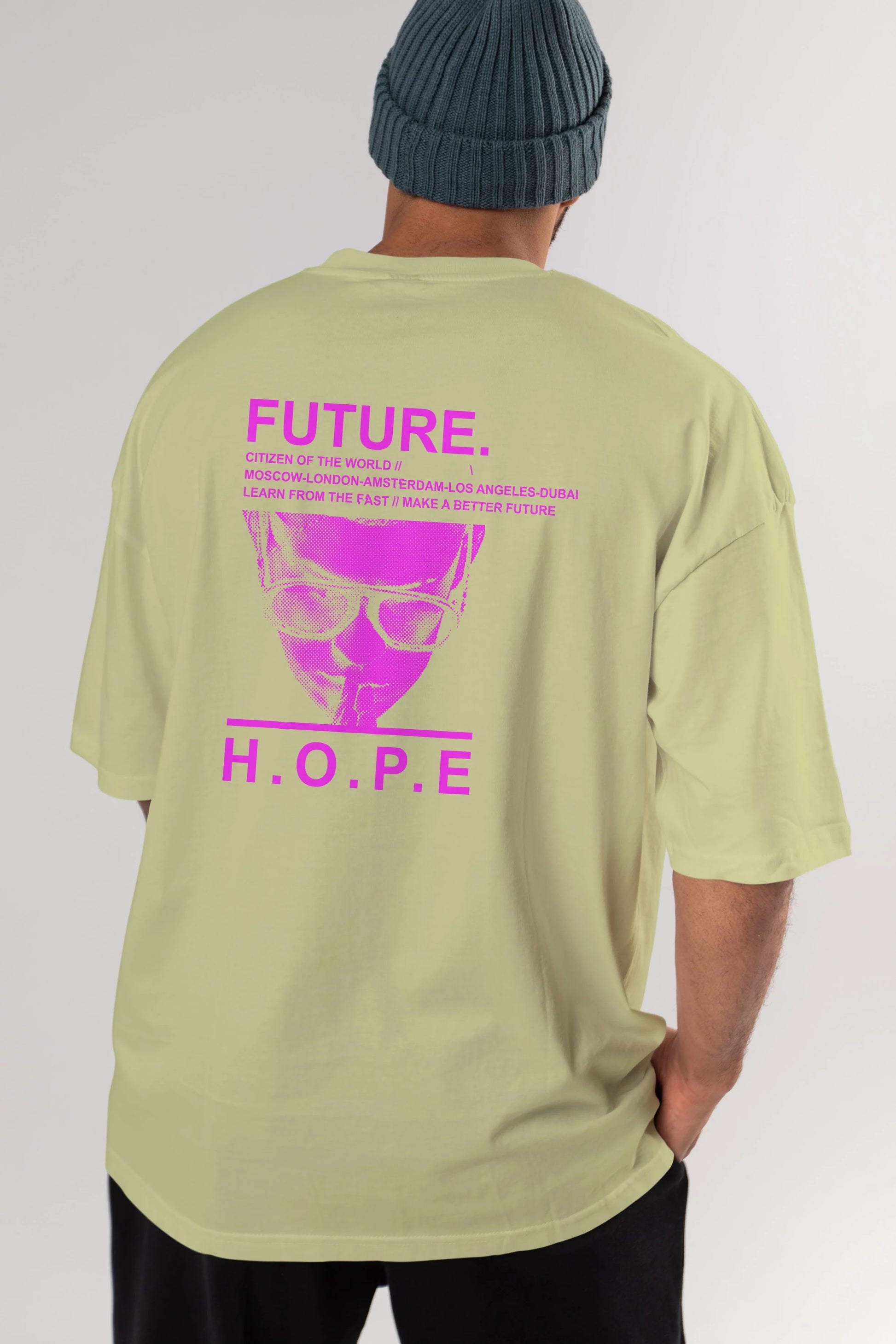 Future Hope Arka Baskılı Oversize t-shirt Erkek Kadın Unisex
