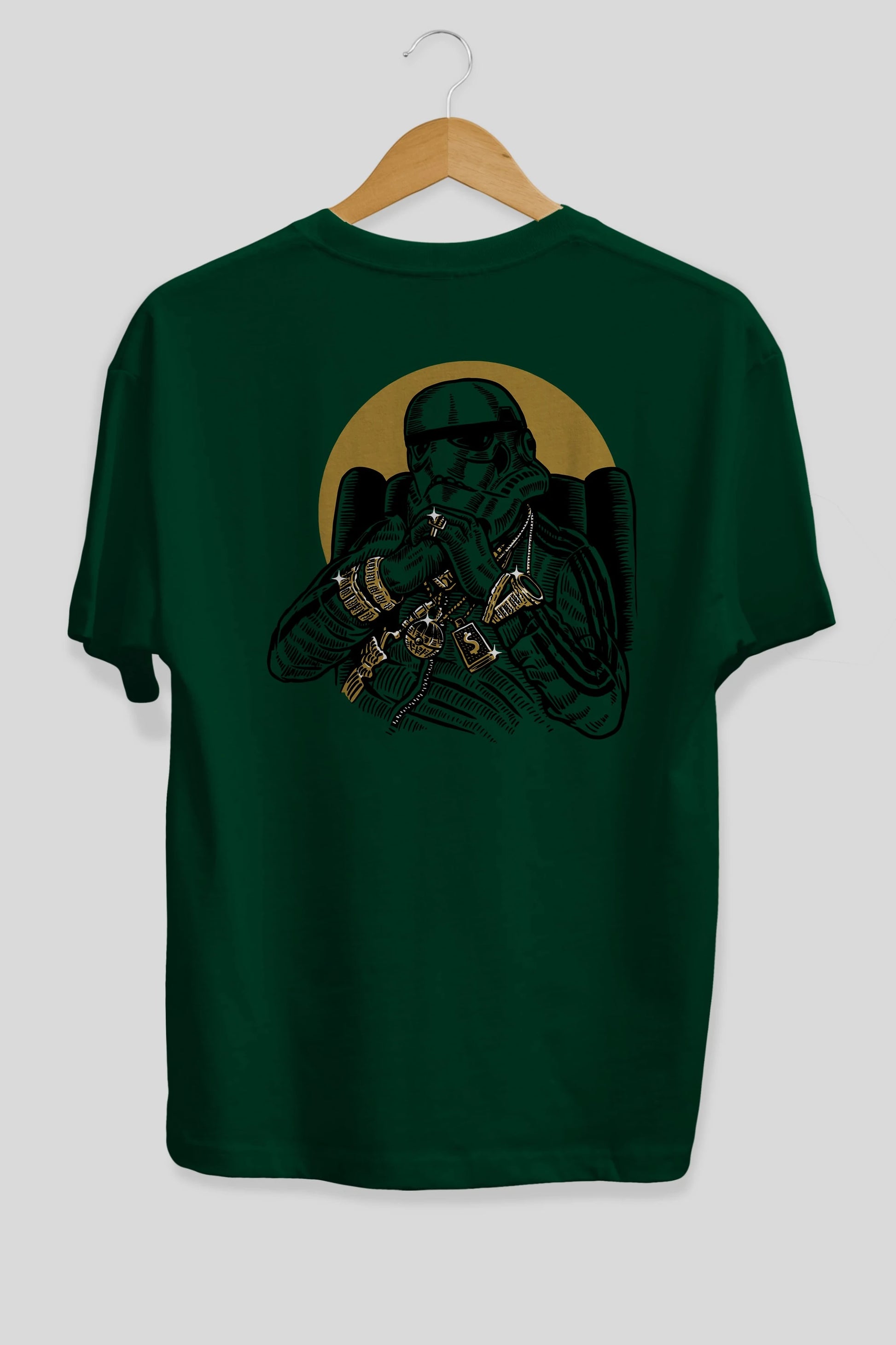 Trooper Dee Jay Arka Baskılı Oversize t-shirt Erkek Kadın Unisex %100 Pamuk