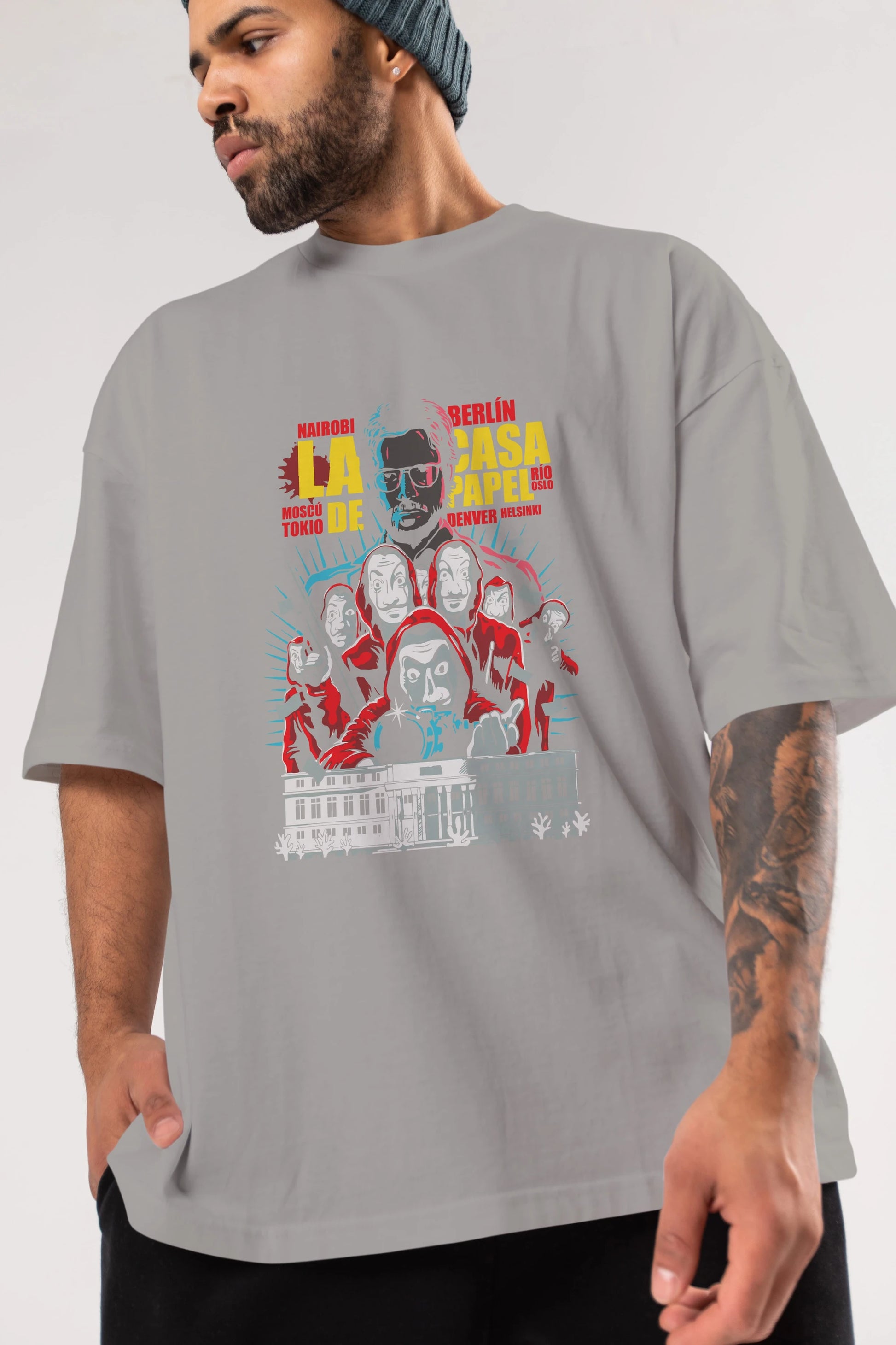 La Casa De Papel (6) Ön Baskılı Oversize t-shirt Erkek Kadın Unisex %100 Pamuk Bisiklet Yaka tişort