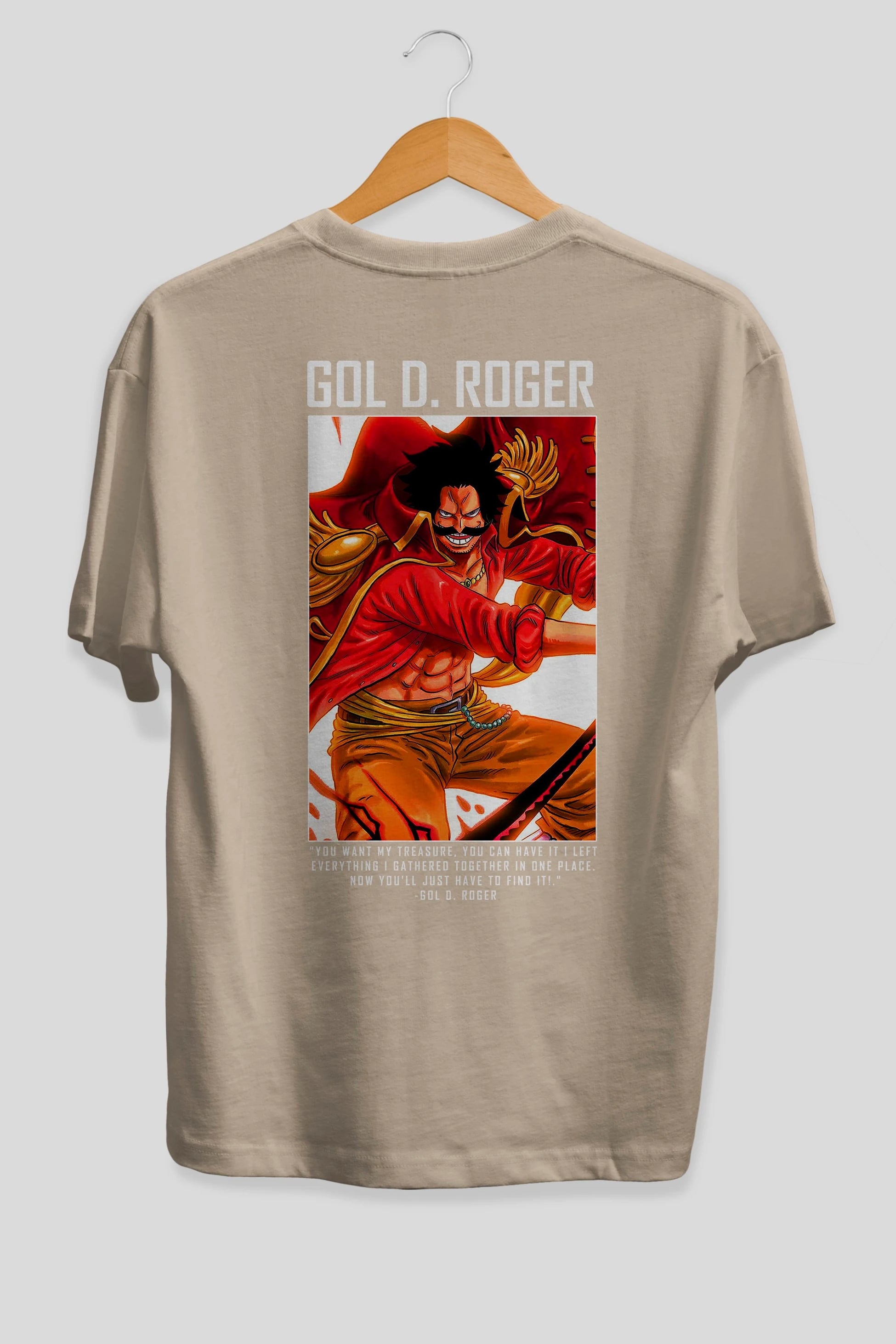 Gol D. Roger Anime Arka Baskılı Oversize t-shirt Erkek Kadın Unisex %100 pamuk tişort