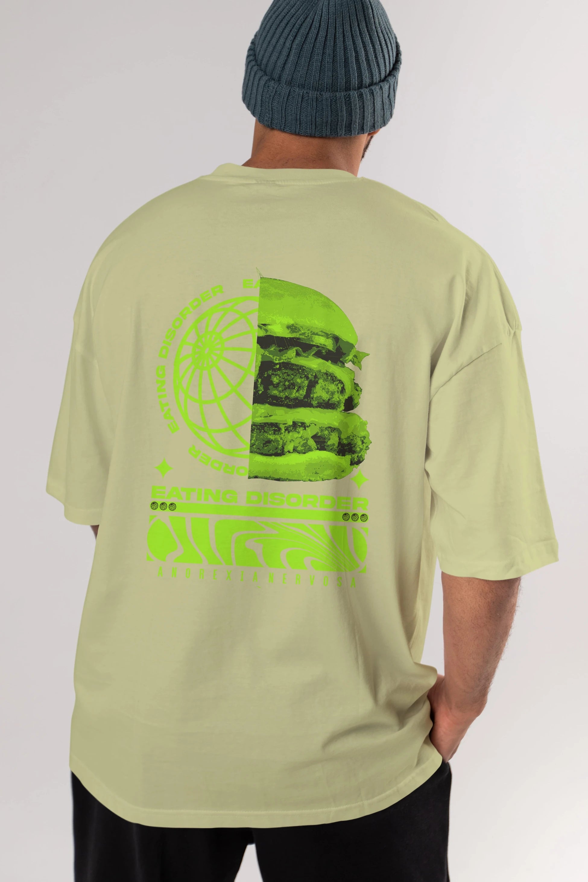 Eating Disorder Arka Baskılı Oversize t-shirt Erkek Kadın Unisex