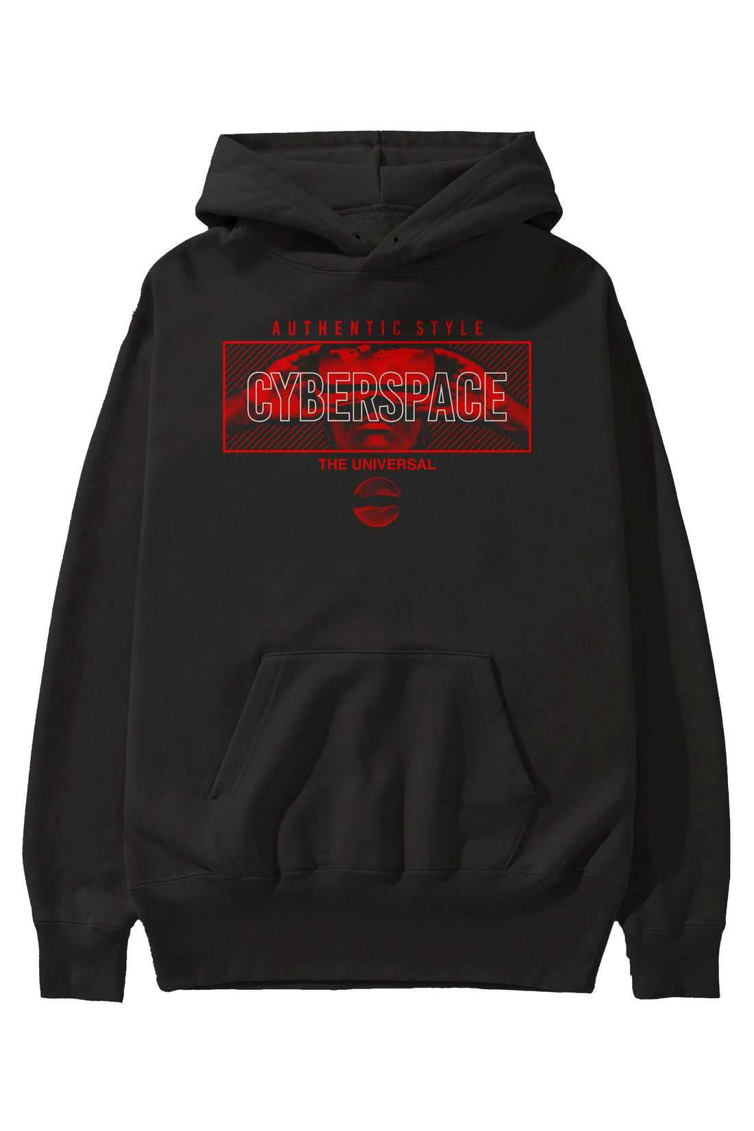 Cyberspace Ön Baskılı Hoodie Oversize Kapüşonlu Sweatshirt Erkek Kadın Unisex