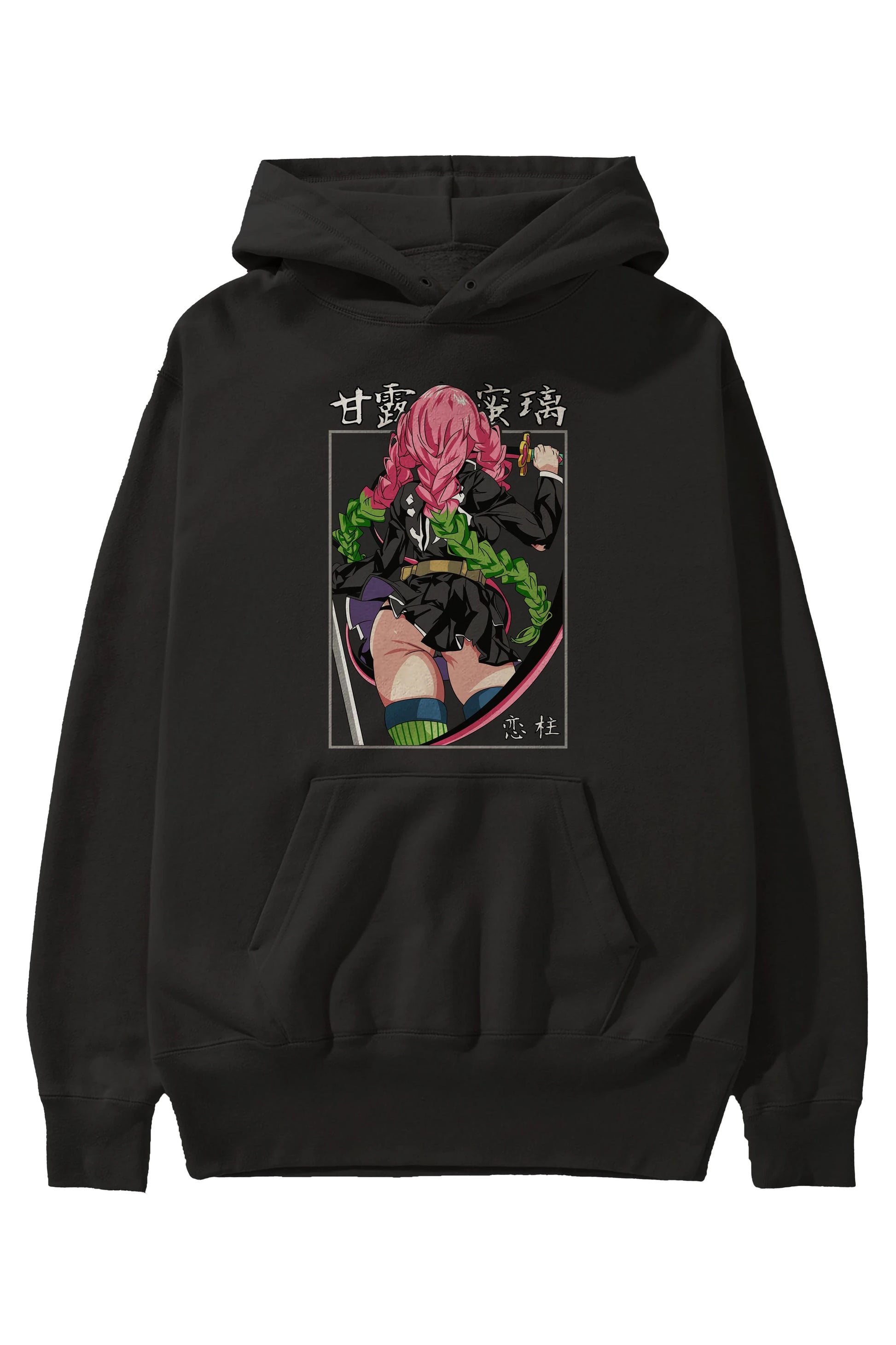 Mitsuri DEMONSLAYER Anime Ön Baskılı Hoodie Oversize Kapüşonlu Sweatshirt Erkek Kadın Unisex