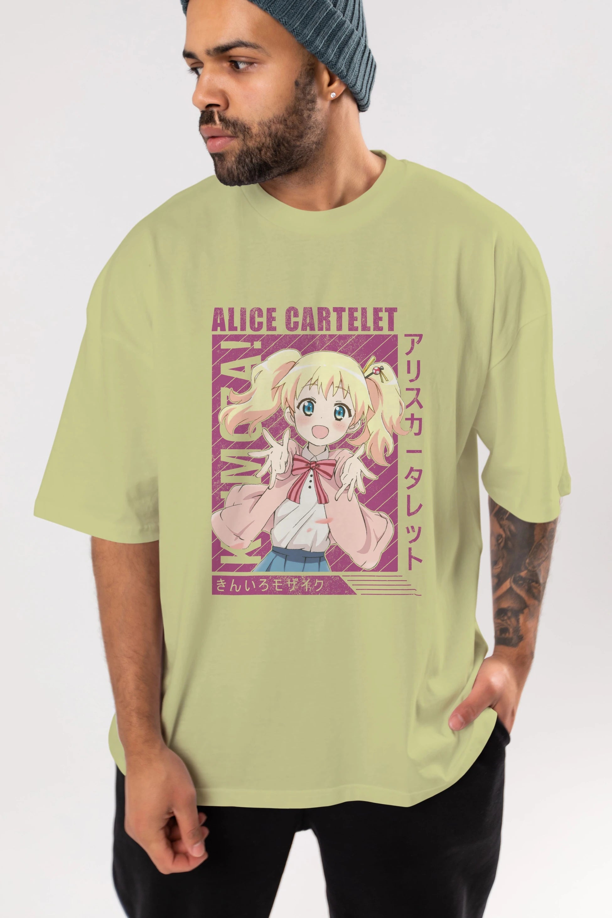 Alice Cartelet 12 Anime Ön Baskılı Oversize t-shirt %100 pamuk Erkek Kadın Unisex