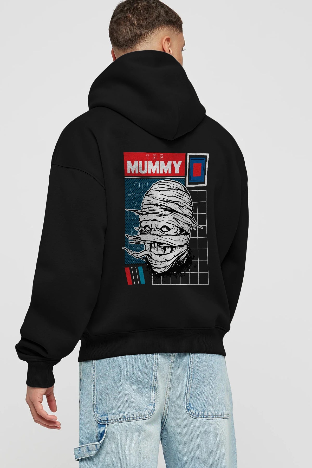 The Mummy Arka Baskılı Hoodie Oversize Kapüşonlu Sweatshirt Erkek Kadın Unisex