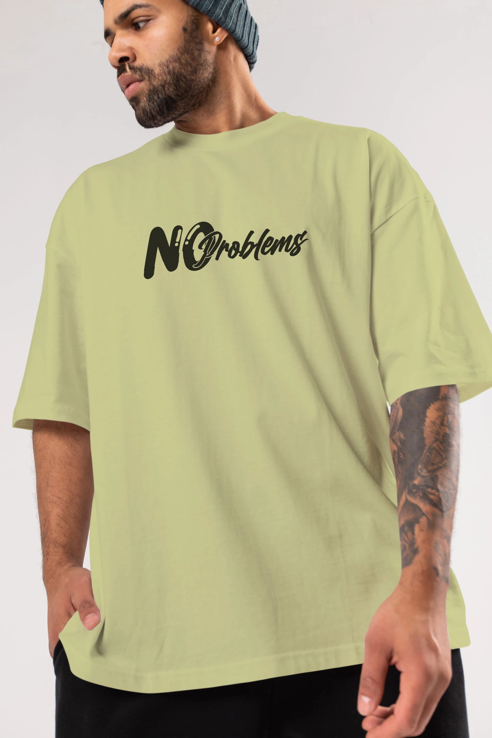 No Problems Ön Baskılı Oversize t-shirt %100 pamuk Erkek Kadın Unisex
