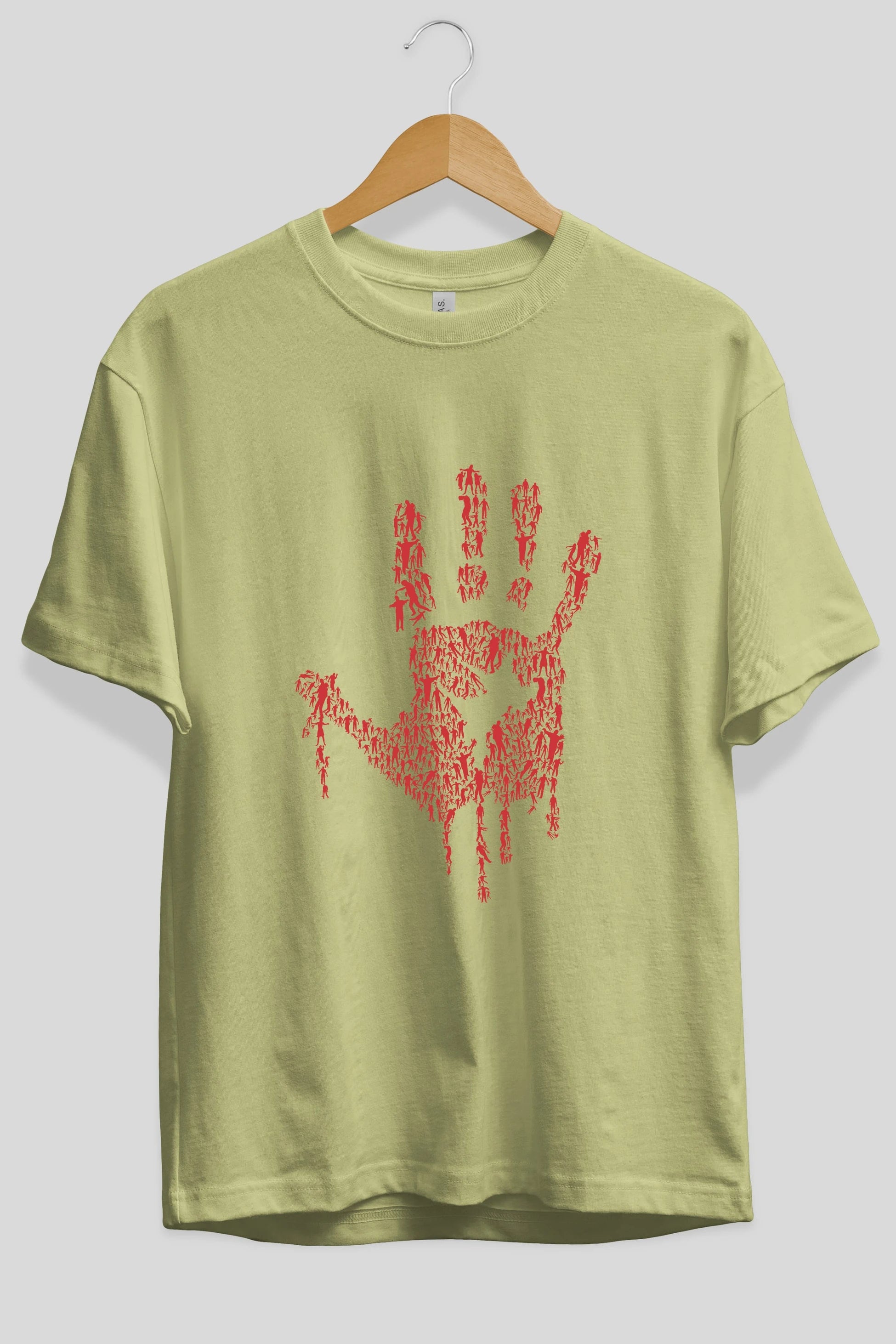 Hand Of Zombies Ön Baskılı Oversize t-shirt %100 pamuk Erkek Kadın Unisex