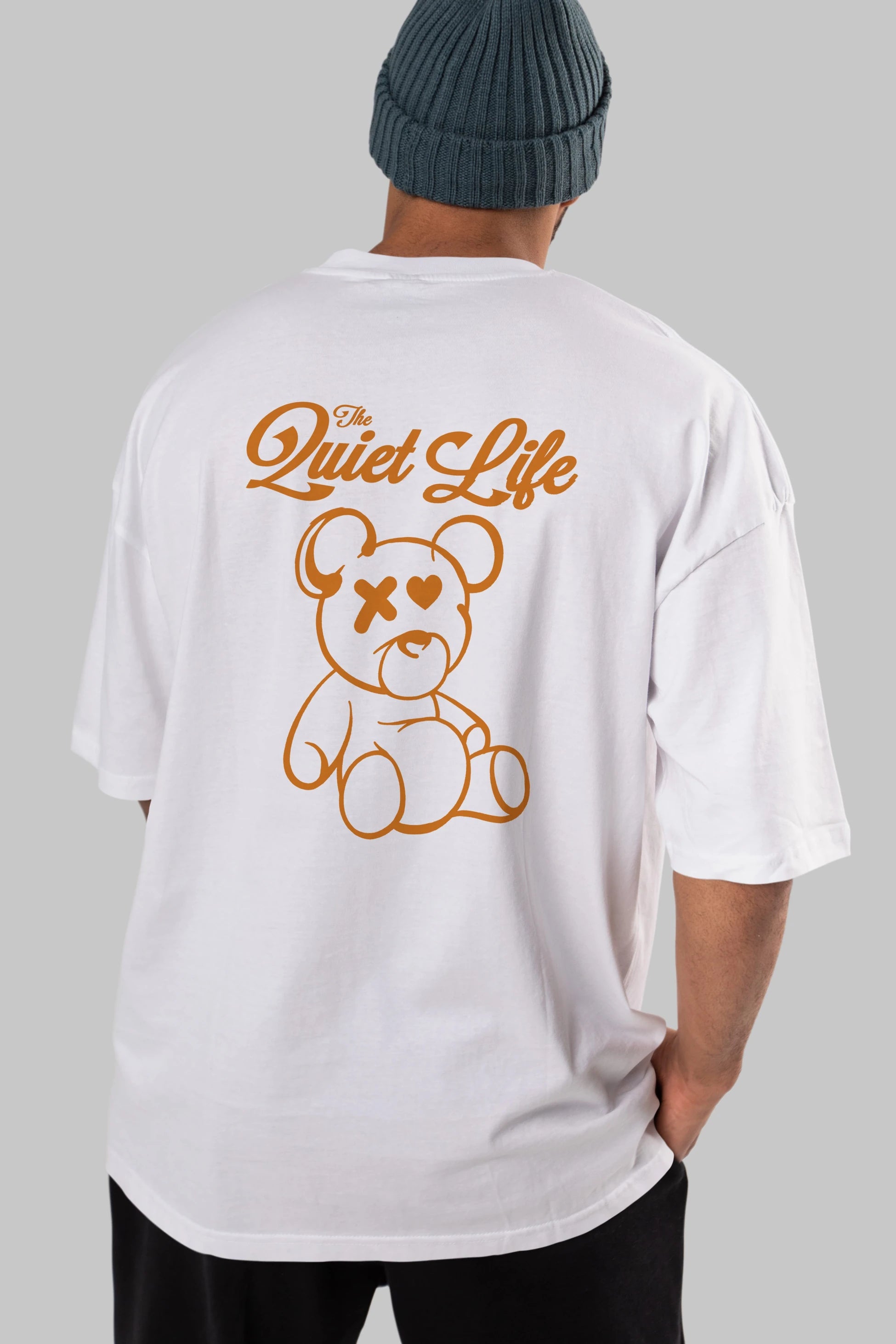 The Life Bear Arka Baskılı Oversize t-shirt Erkek Kadın Unisex