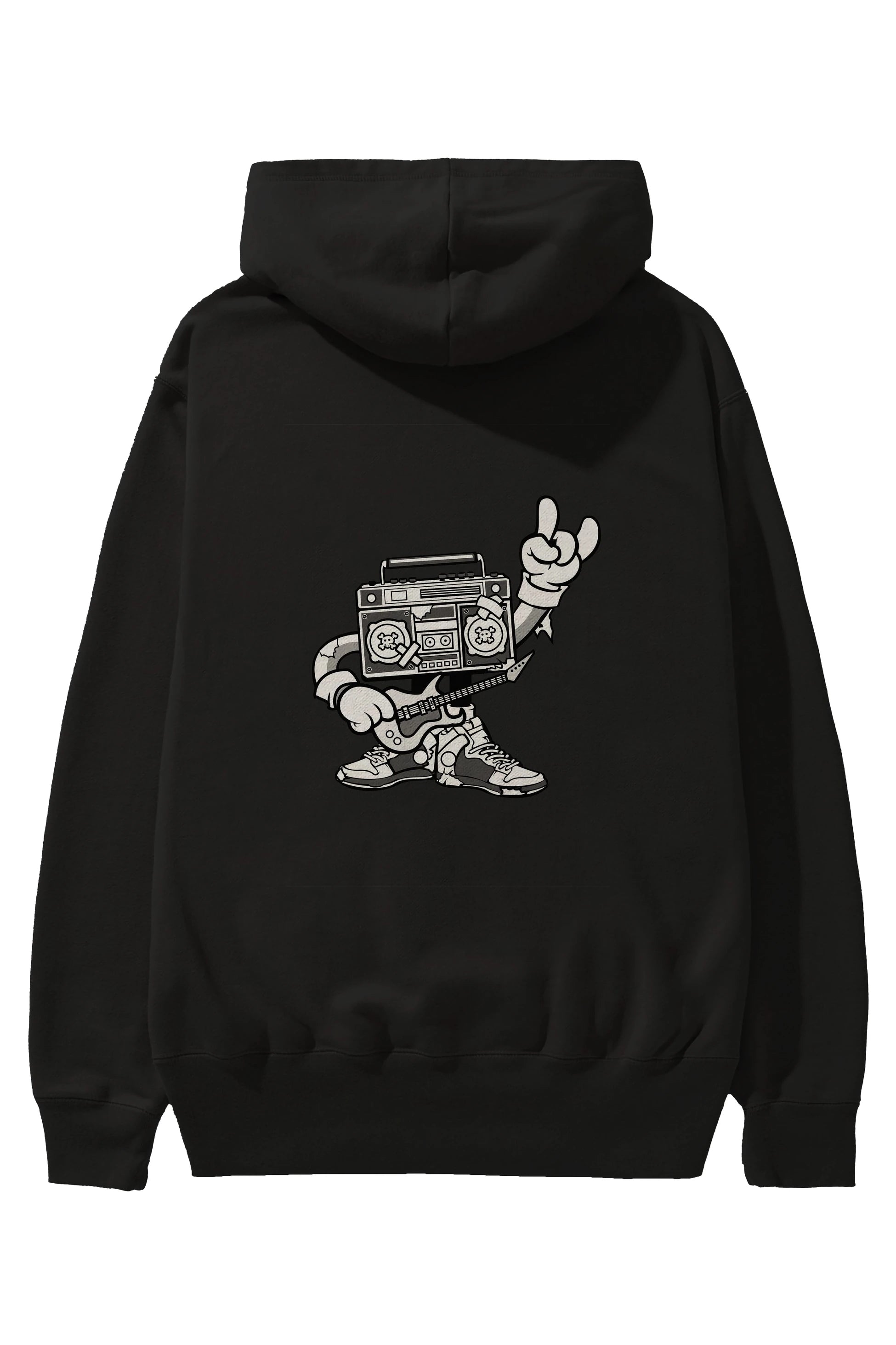 Boombox Rockstar Arka Baskılı Hoodie Oversize Kapüşonlu Sweatshirt Erkek Kadın Unisex