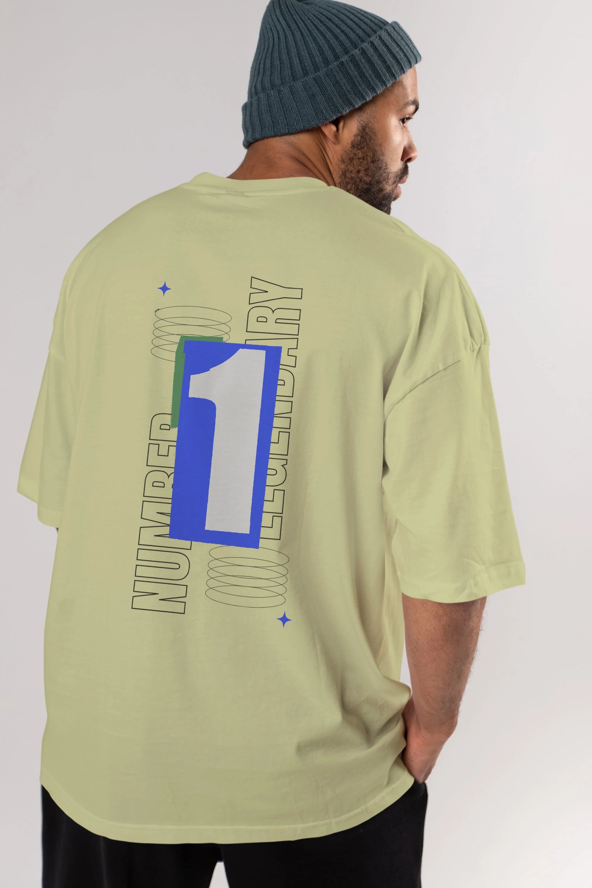 Number 1 Yazılı Arka Baskılı Oversize t-shirt Erkek Kadın Unisex