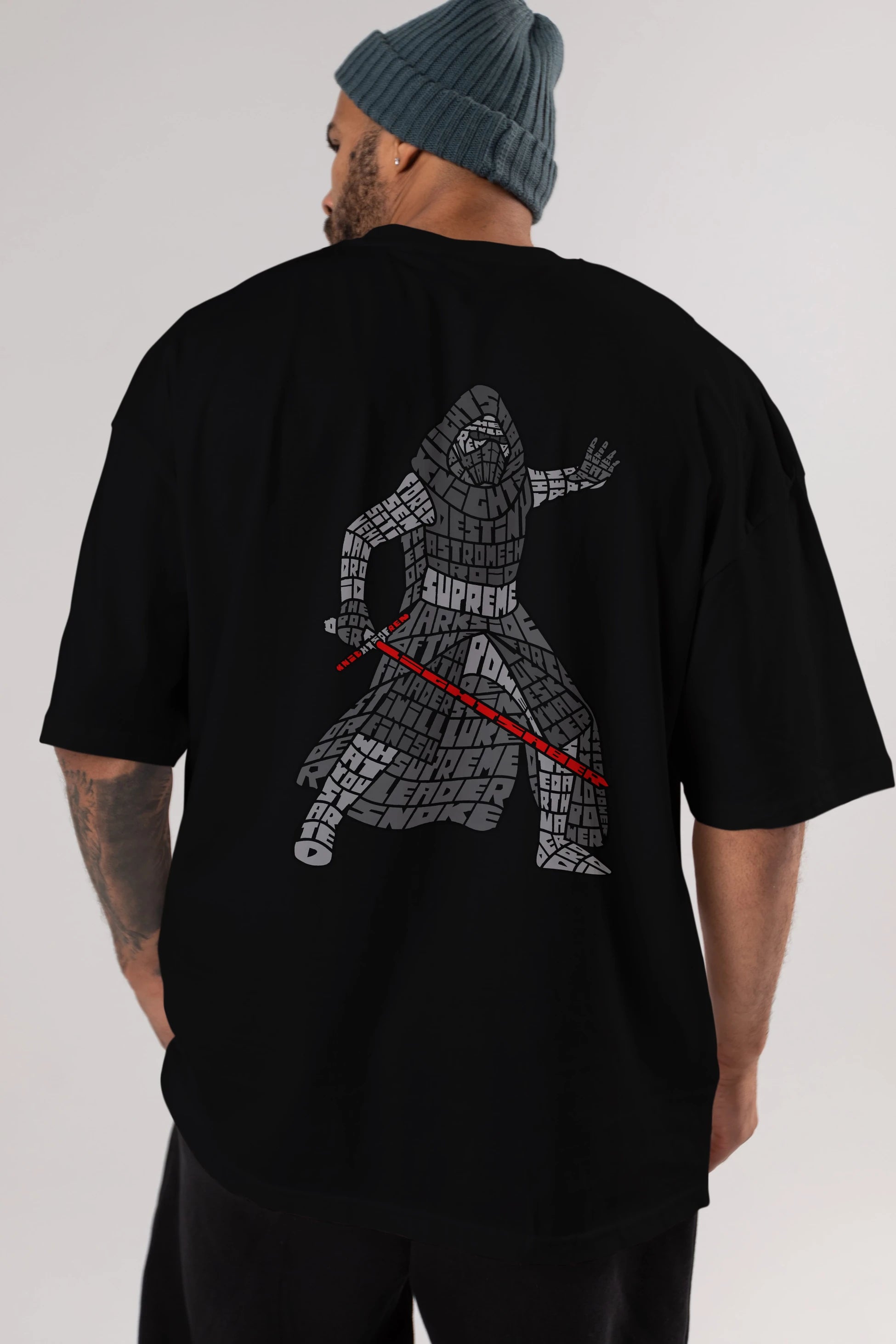Kylo Arka Baskılı Oversize t-shirt %100 pamuk Erkek Kadın Unisex