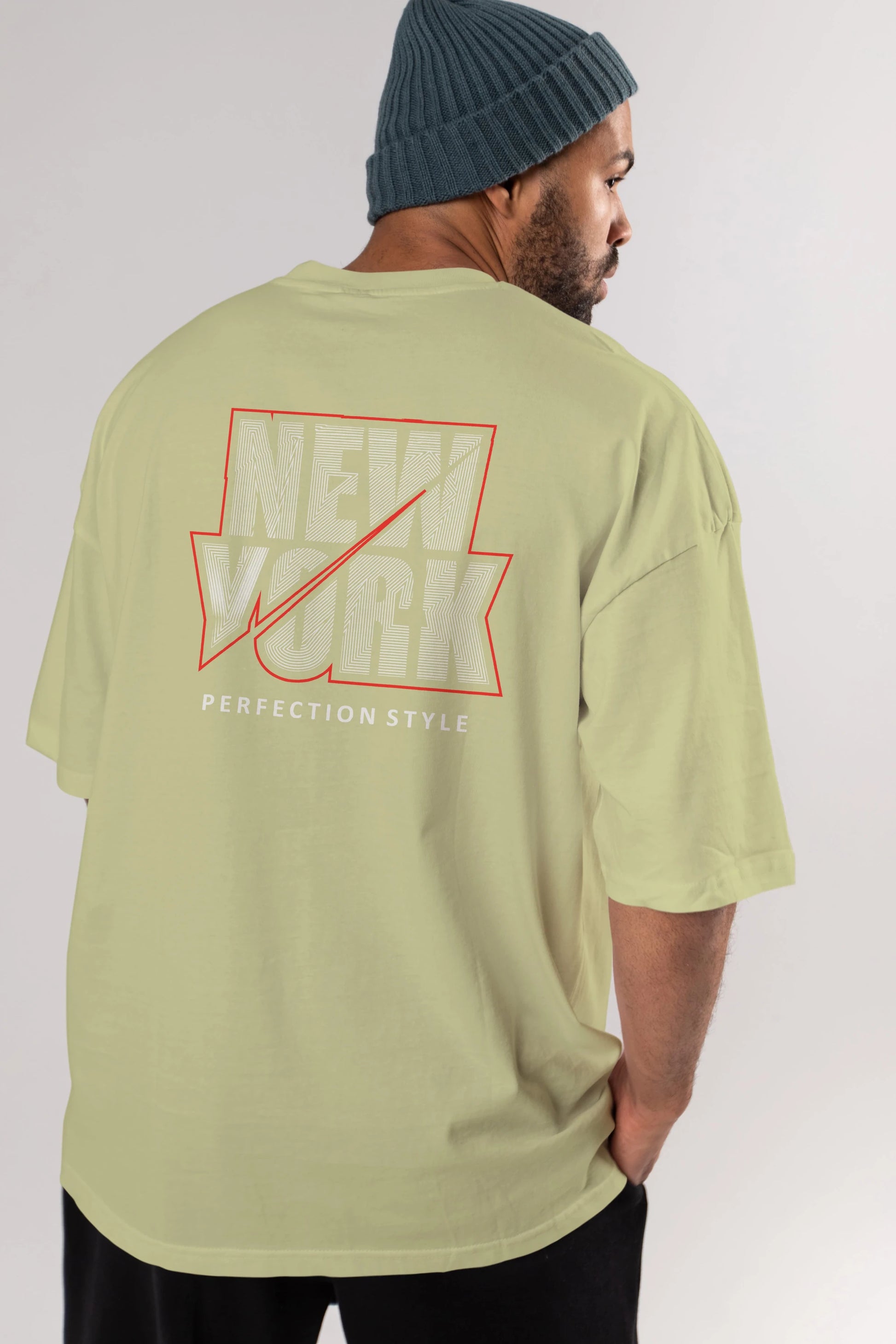 New York Perfection Style Arka Baskılı Oversize t-shirt Erkek Kadın Unisex