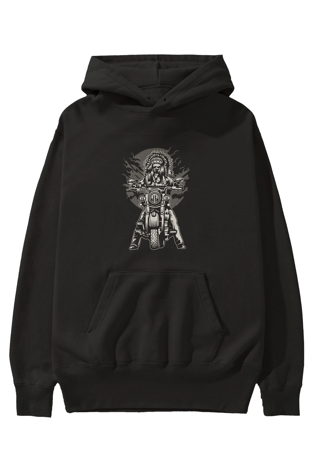 Indian Chief Motorcycle Ön Baskılı Hoodie Oversize Kapüşonlu Sweatshirt Erkek Kadın Unisex