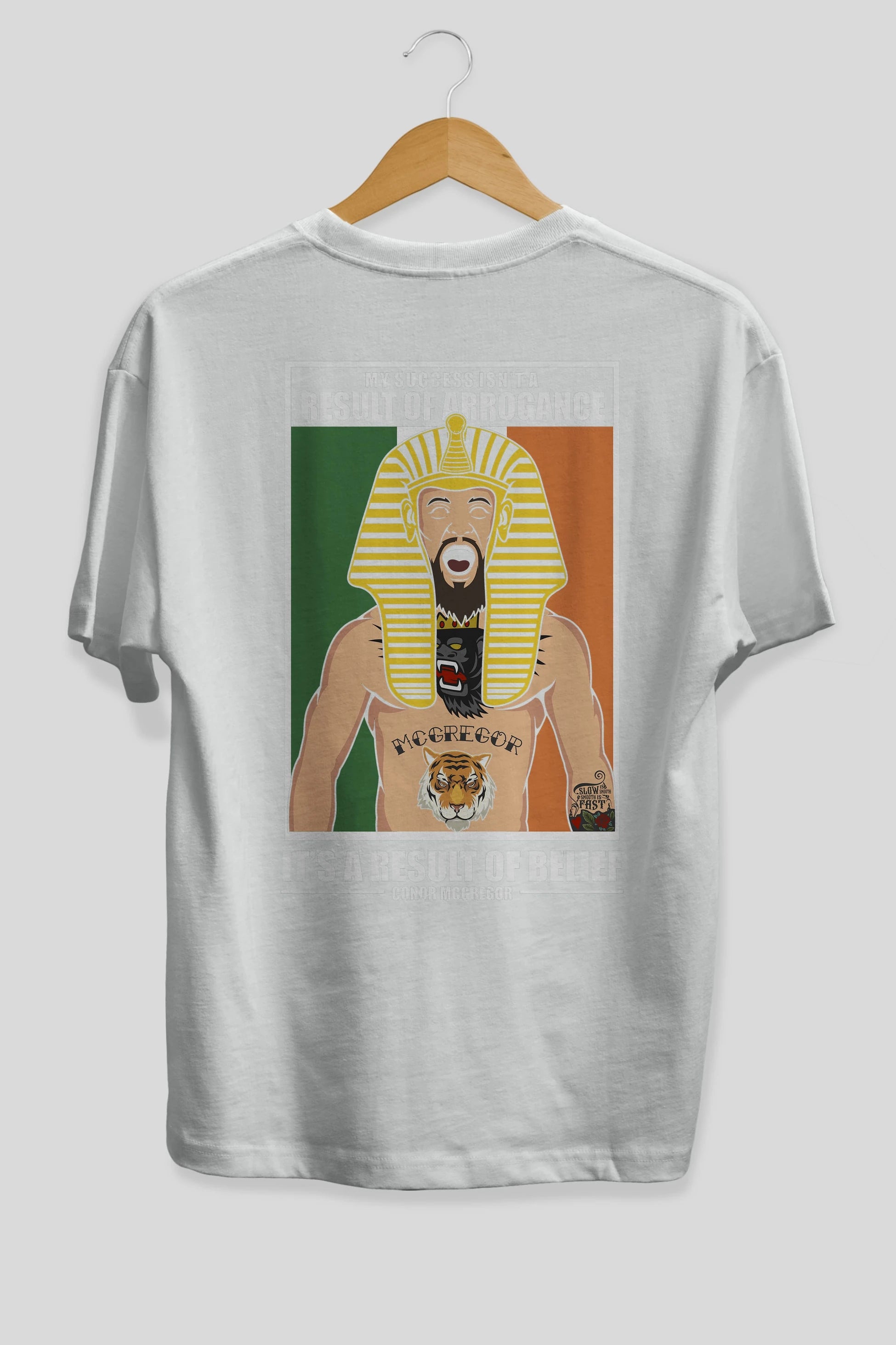 McGregor Pharaoh Arka Baskılı Oversize t-shirt Erkek Kadın Unisex %100 Pamuk tişort