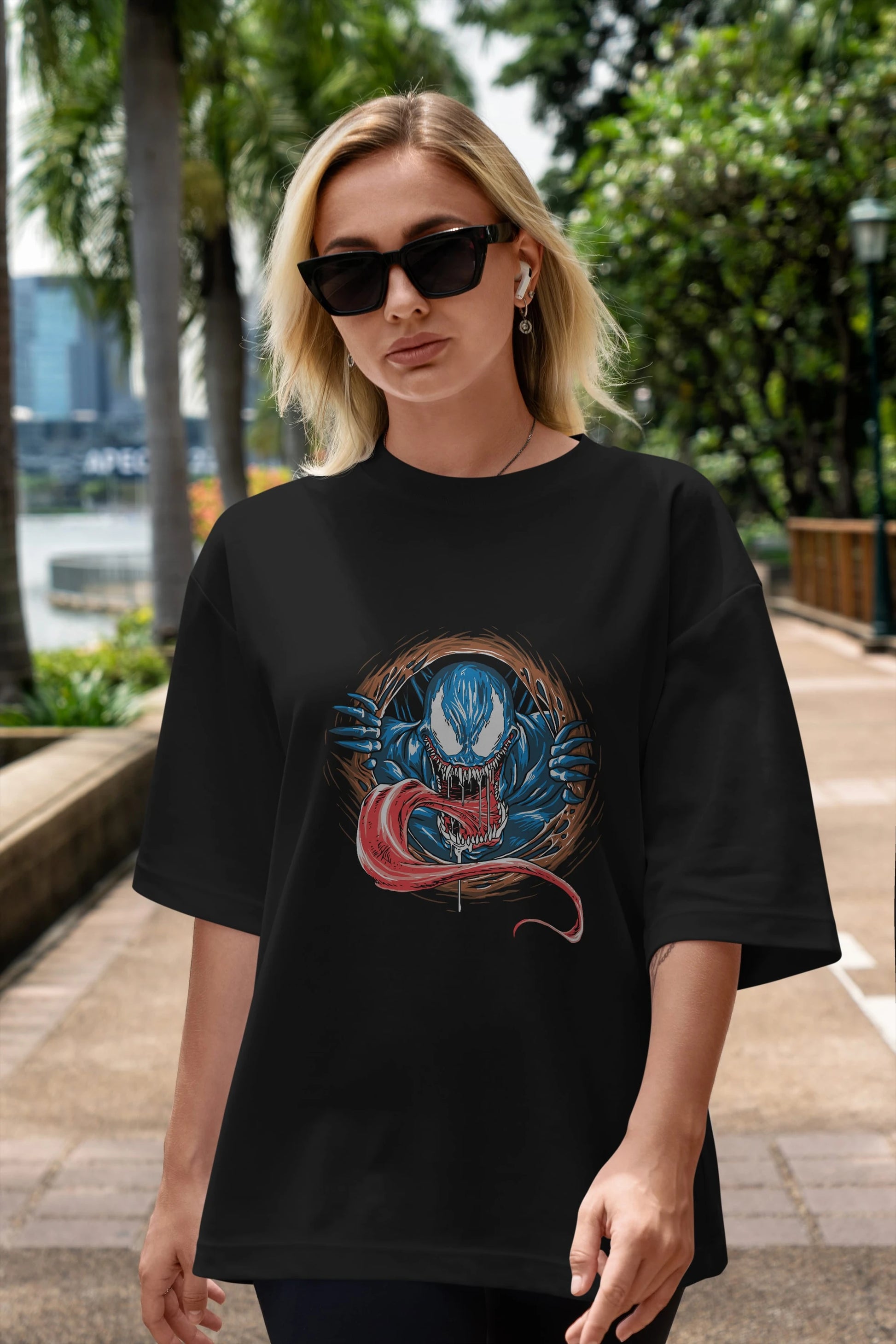 Venom (7) Ön Baskılı Oversize t-shirt Erkek Kadın Unisex %100 Pamuk Bisiklet Yaka tişort