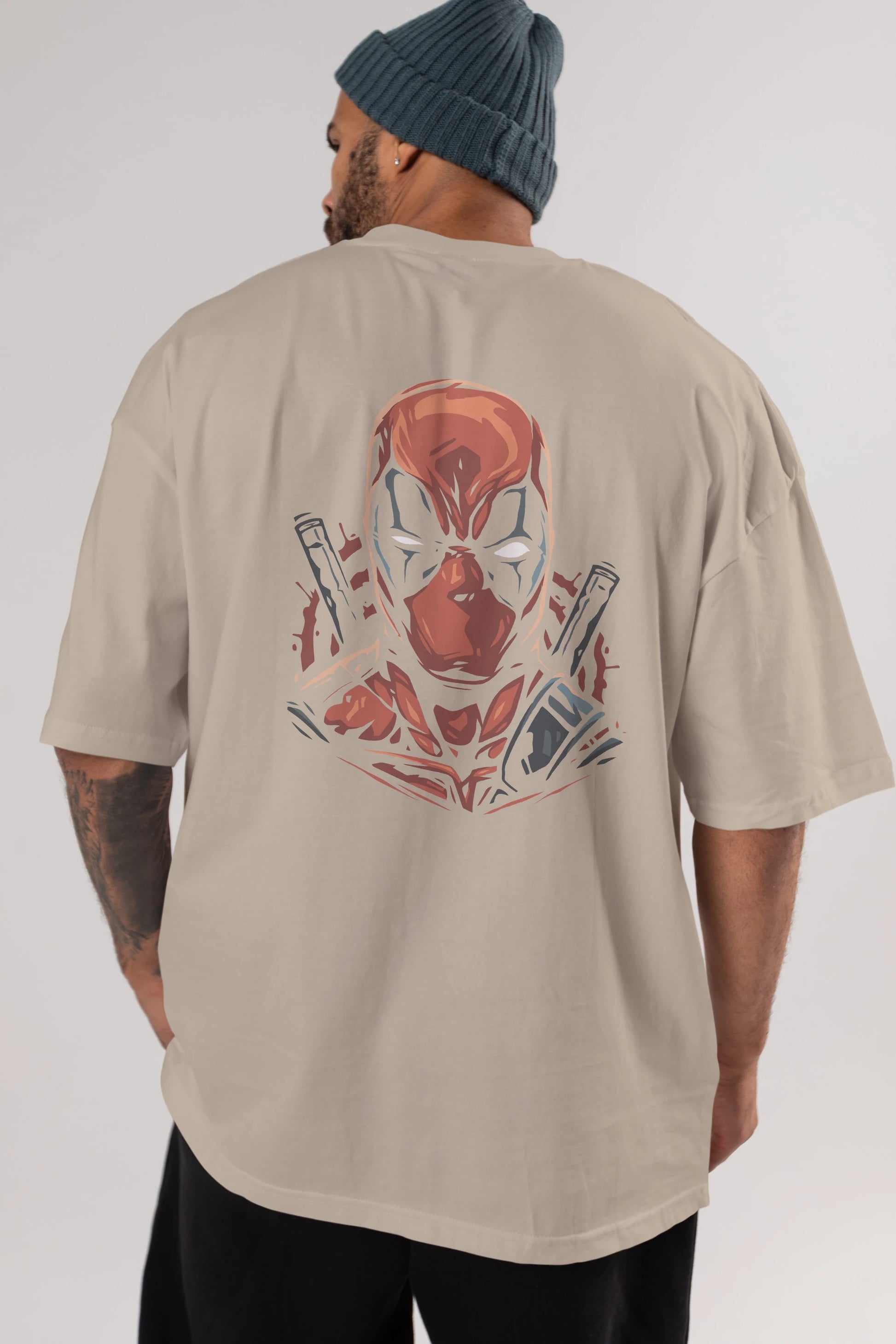 Deadpool (10) Arka Baskılı Oversize t-shirt Erkek Kadın Unisex %100 Pamuk Bisiklet Yaka tişort
