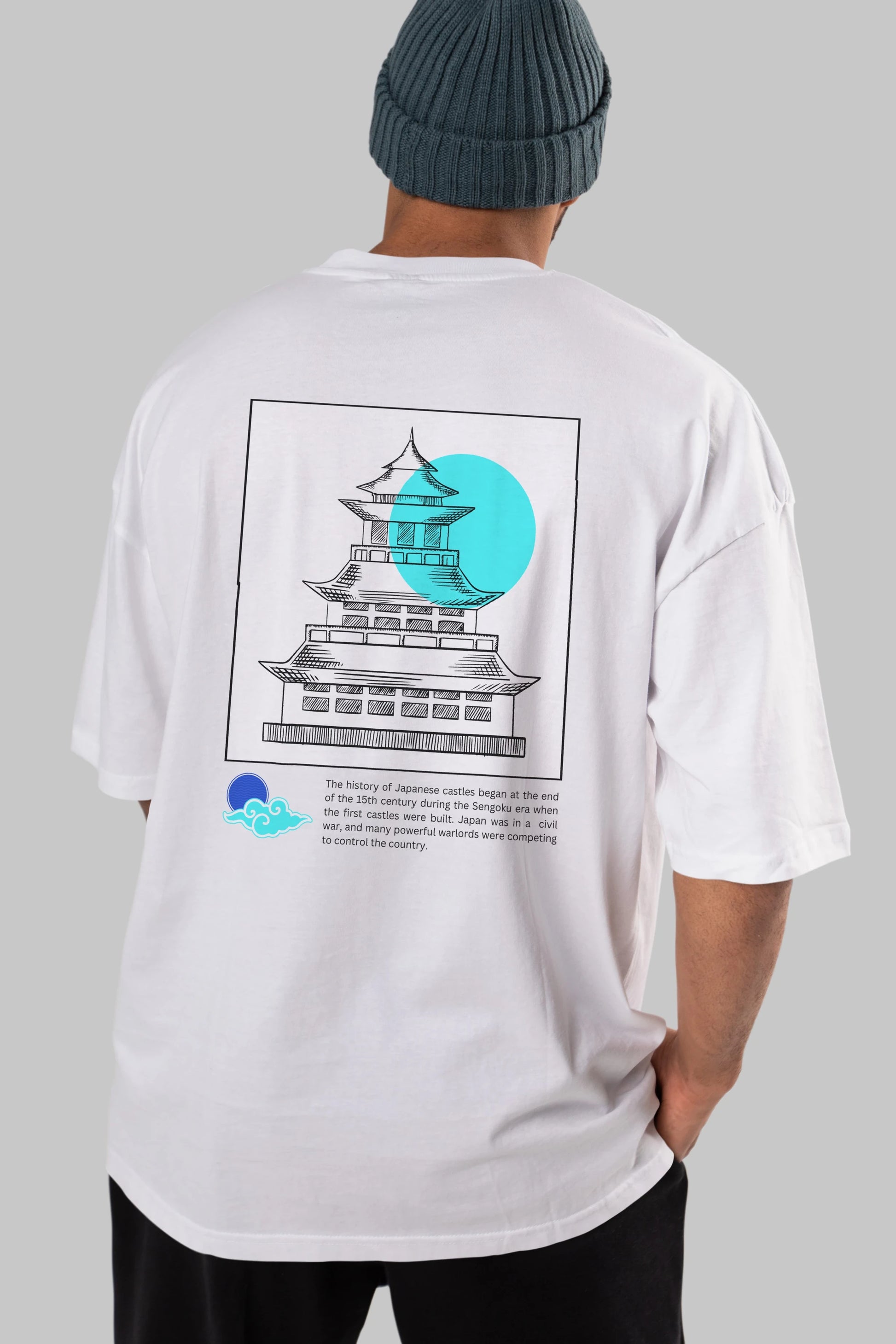Retro Japanese Arka Baskılı Oversize t-shirt Erkek Kadın Unisex