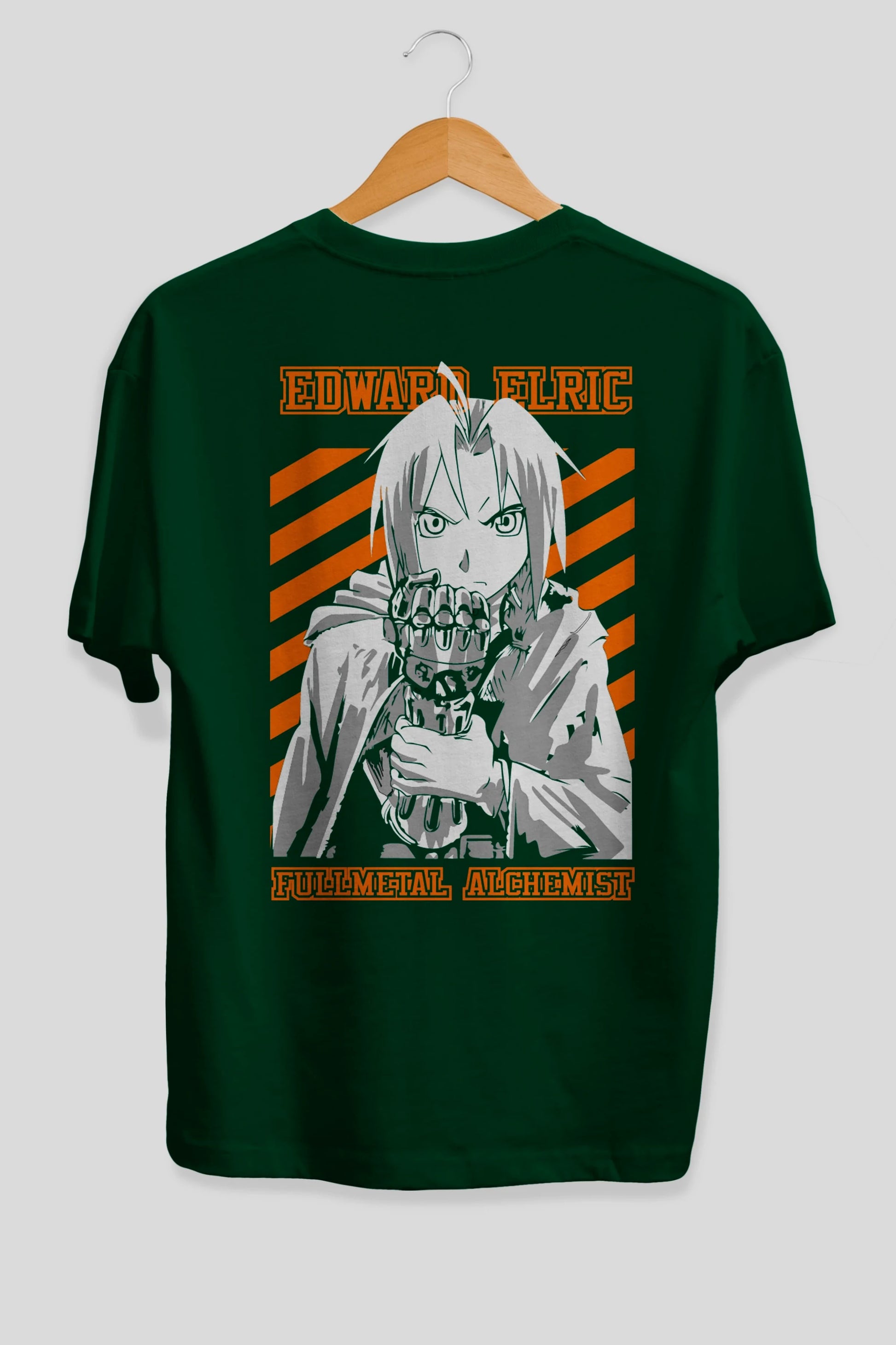 EDWARD ELRIC Anime Arka Baskılı Oversize t-shirt Erkek Kadın Unisex