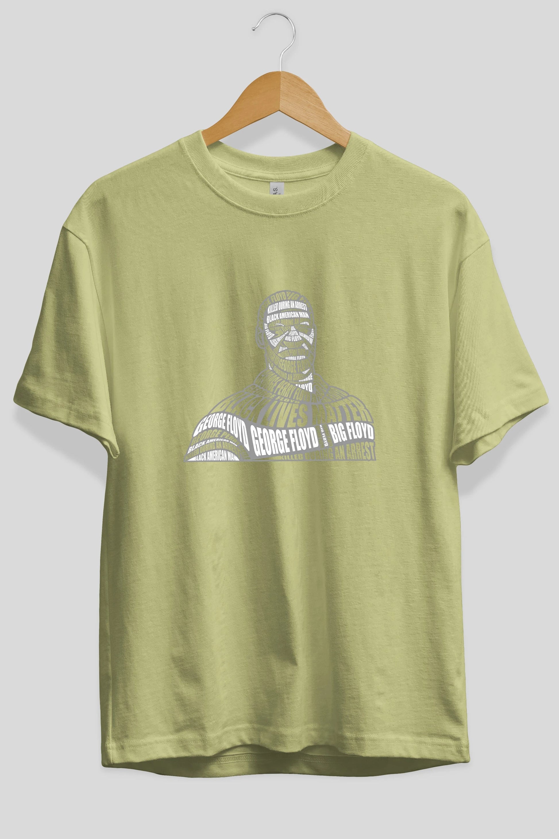 George Floyd Calligram Ön Baskılı Oversize t-shirt %100 pamuk Erkek Kadın Unisex