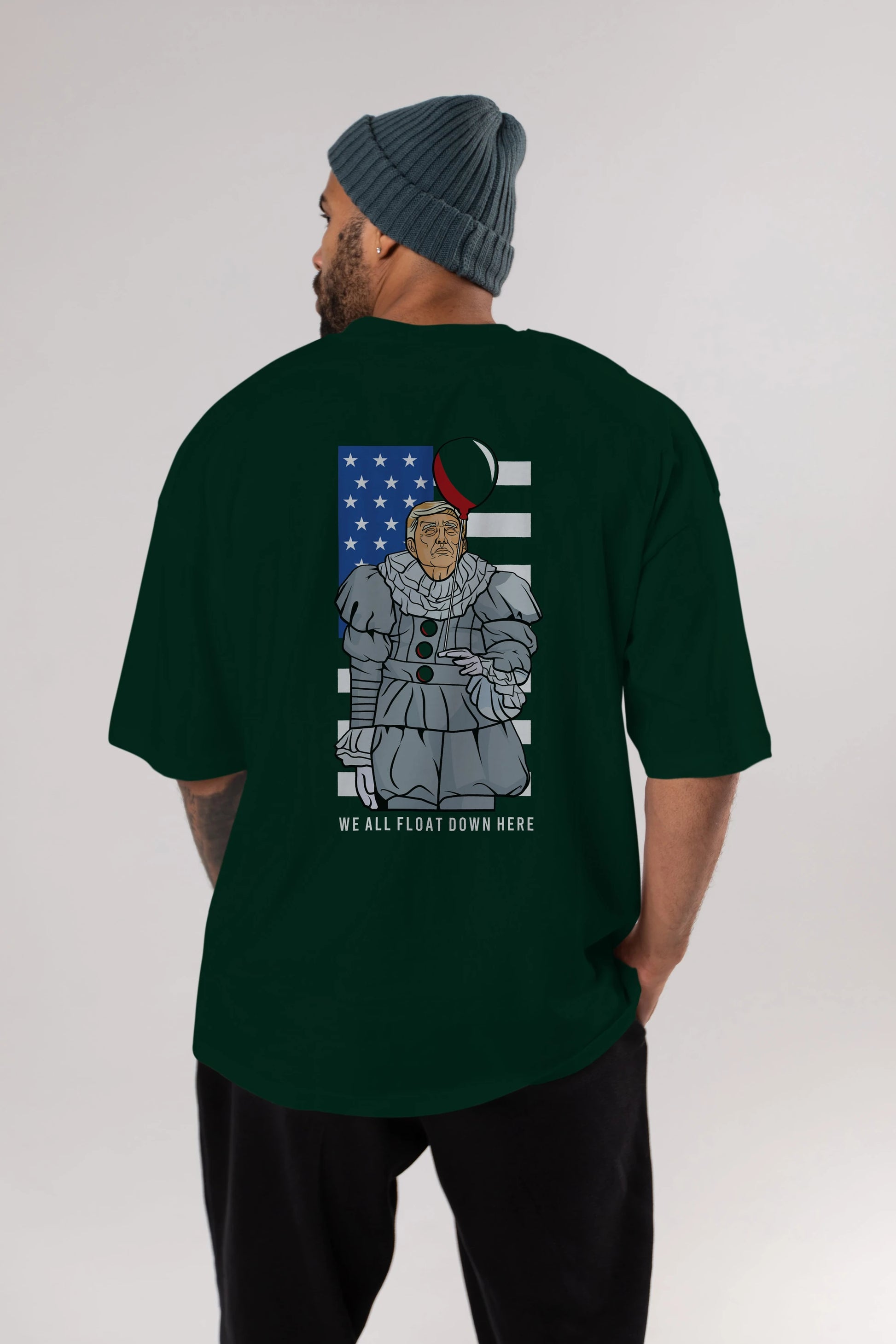 It Trump Arka Baskılı Oversize t-shirt Erkek Kadın Unisex %100 Pamuk tişort