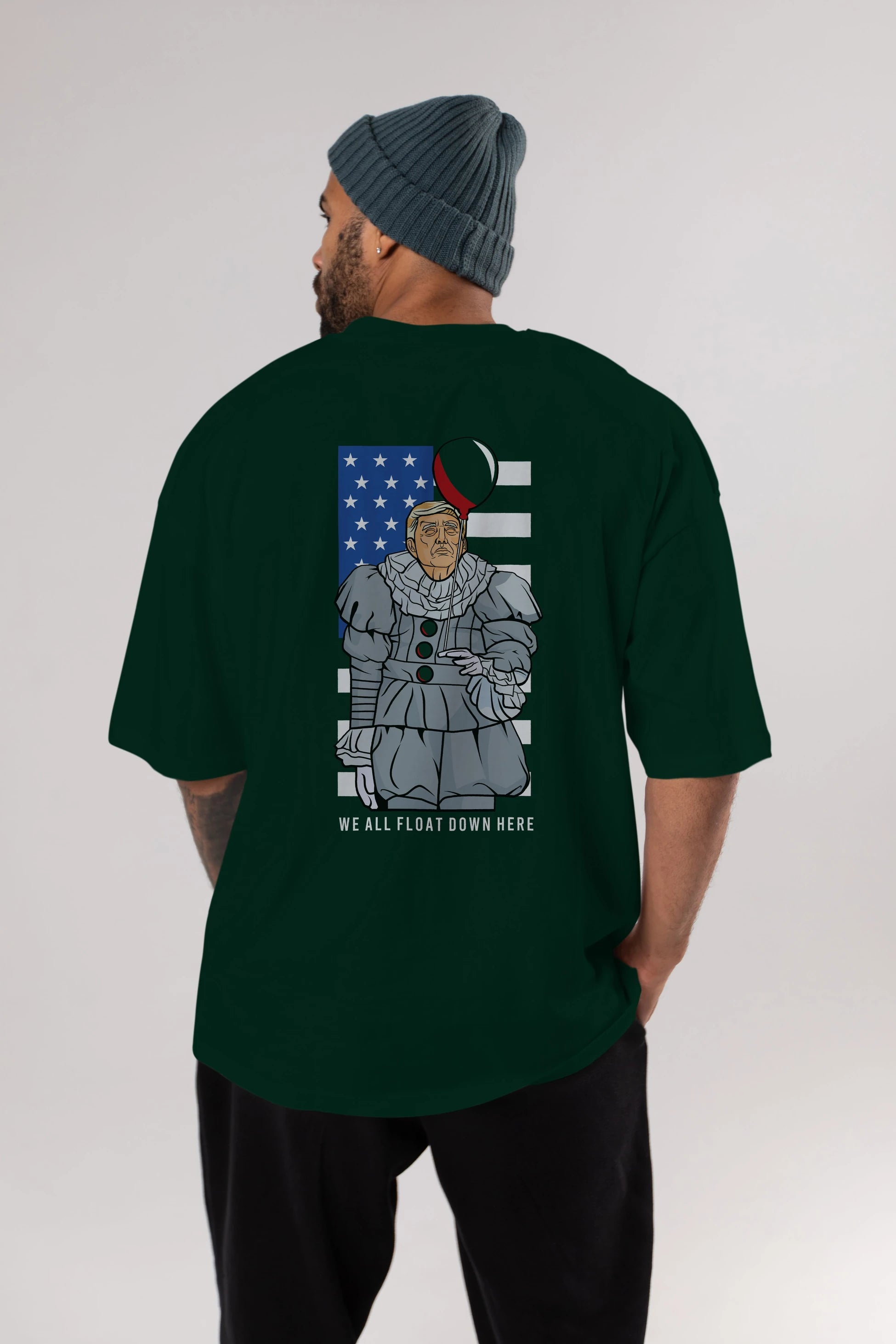 It Trump Arka Baskılı Oversize t-shirt Erkek Kadın Unisex %100 Pamuk tişort