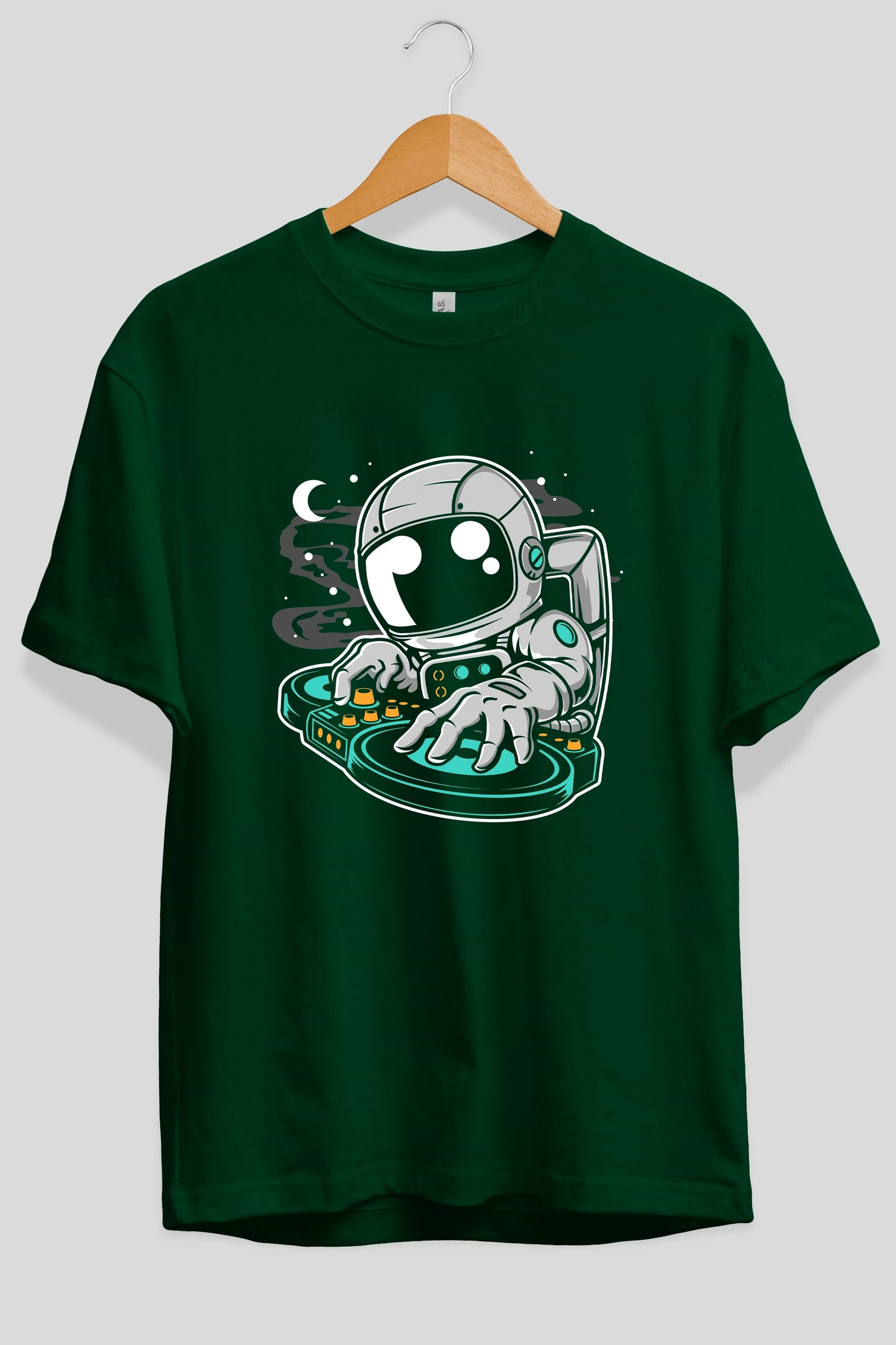 Astronaut DJ Ön Baskılı Oversize t-shirt Erkek Kadın Unisex