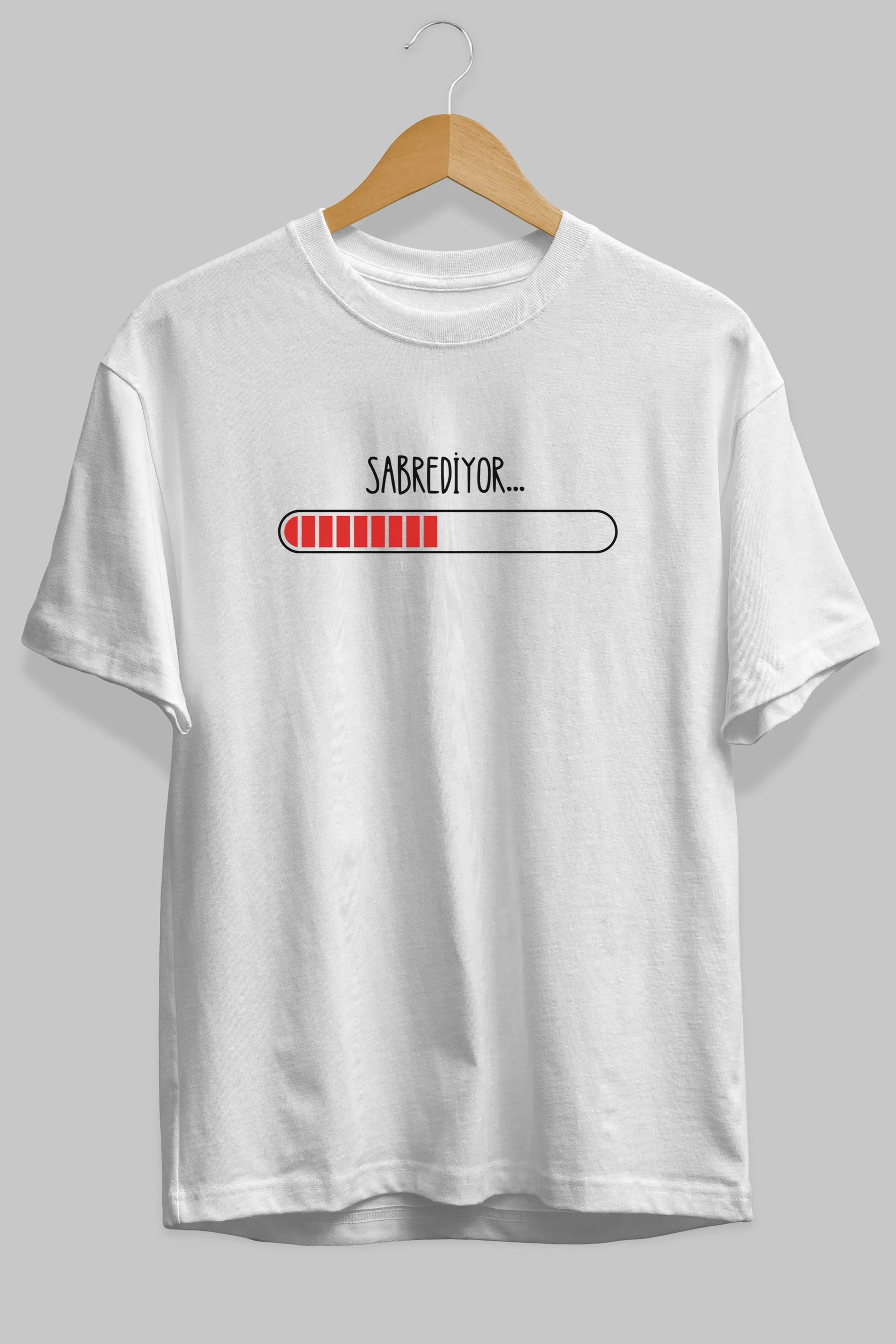 Sabrediyor Yazılı Ön Baskılı Oversize t-shirt Erkek Kadın Unisex