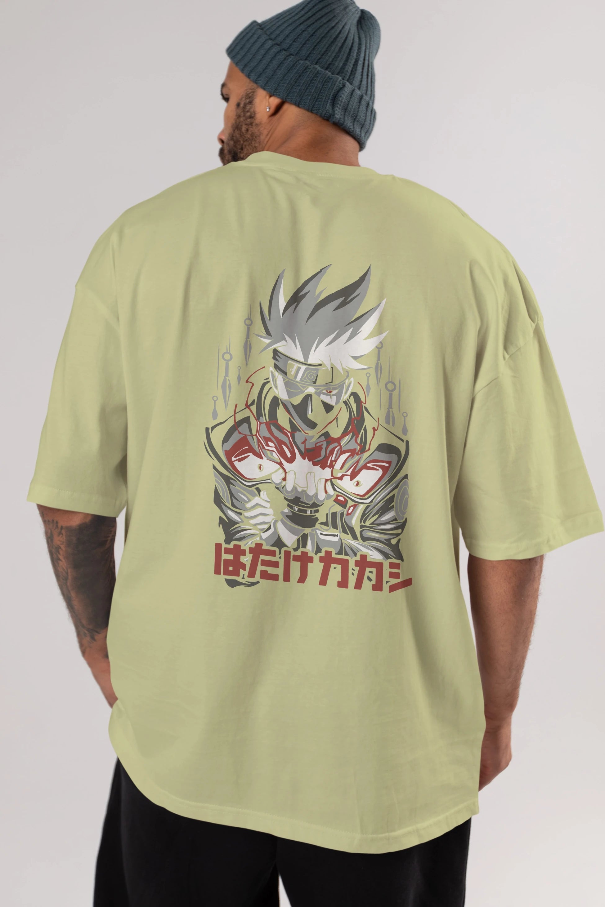 KAKASHI HATAKE NARUTO 1 Anime Arka Baskılı Oversize t-shirt Erkek Kadın Unisex