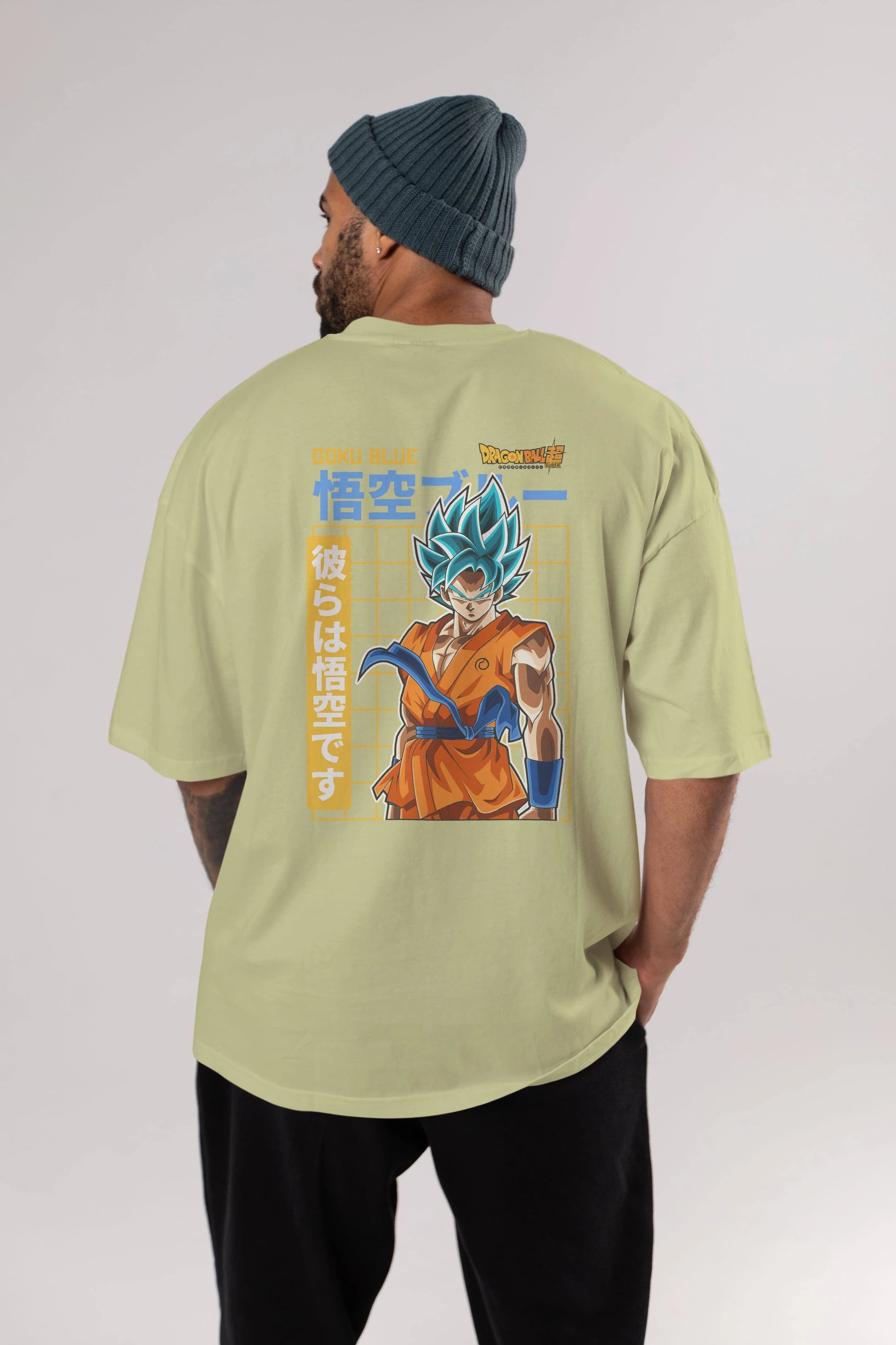 GOKU 1 Anime Arka Baskılı Oversize t-shirt Erkek Kadın Unisex