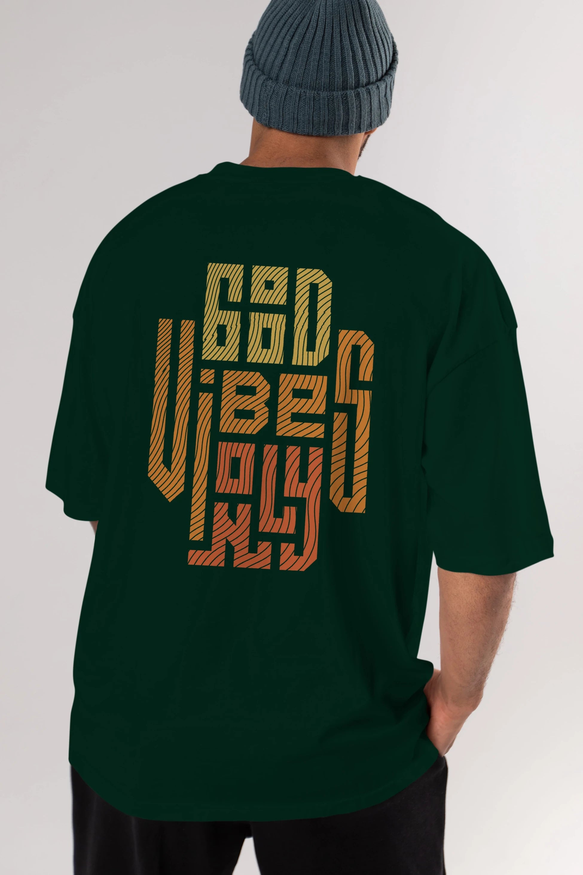 Good Vibes Only 2 Yazılı Arka Baskılı Oversize t-shirt Erkek Kadın Unisex