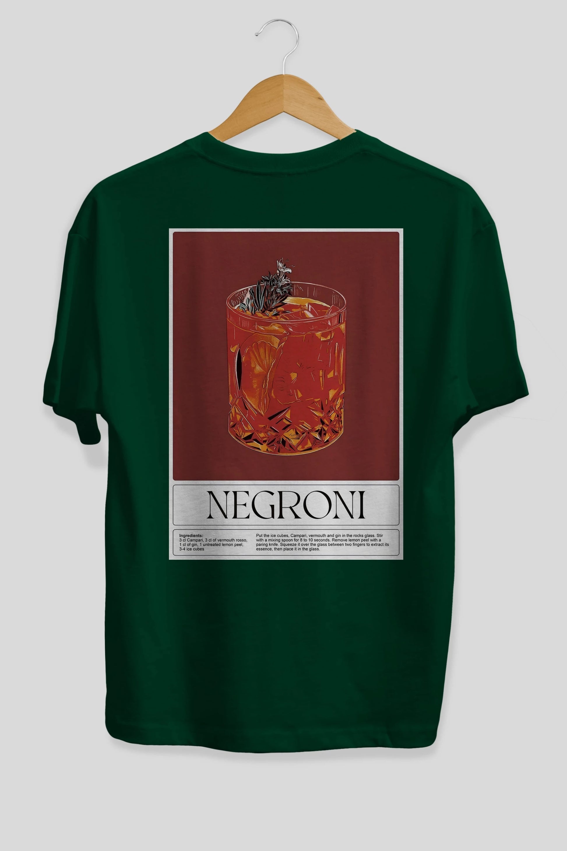 Negroni 2 Arka Baskılı Oversize t-shirt Erkek Kadın Unisex %100 Pamuk Bisiklet Yaka tişort