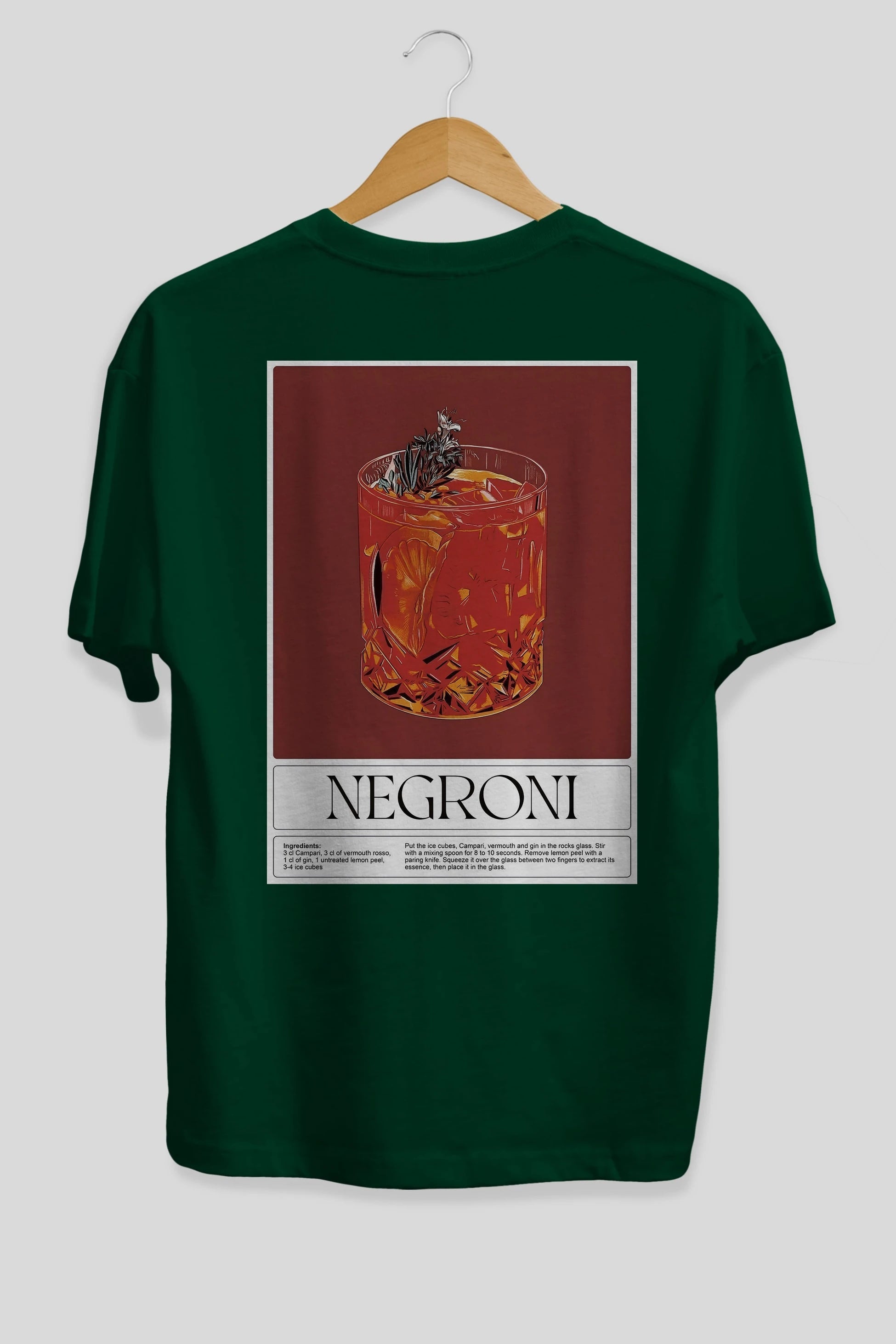 Negroni 2 Arka Baskılı Oversize t-shirt Erkek Kadın Unisex %100 Pamuk Bisiklet Yaka tişort