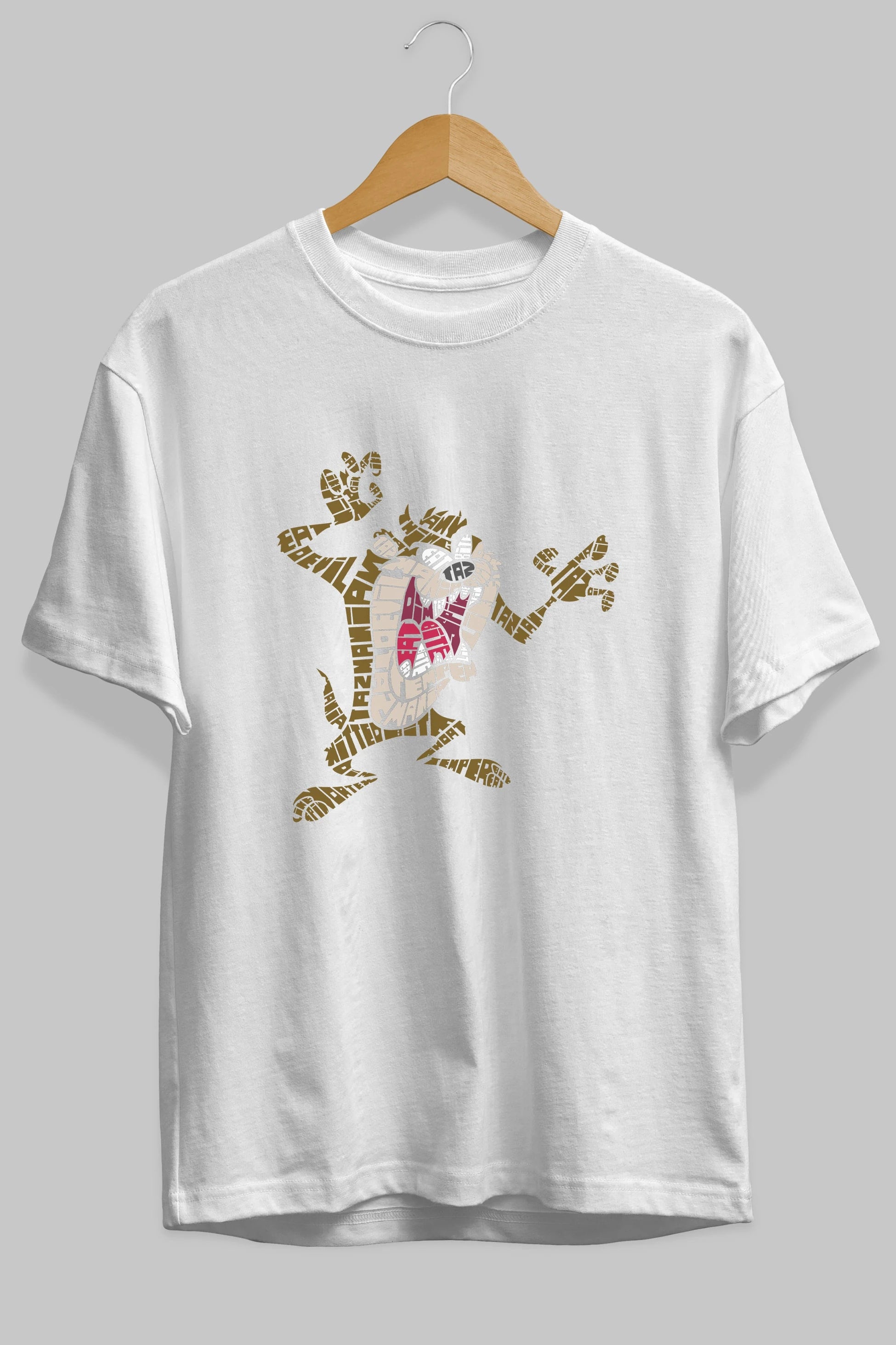 Tazmania Ön Baskılı Oversize t-shirt %100 pamuk Erkek Kadın Unisex