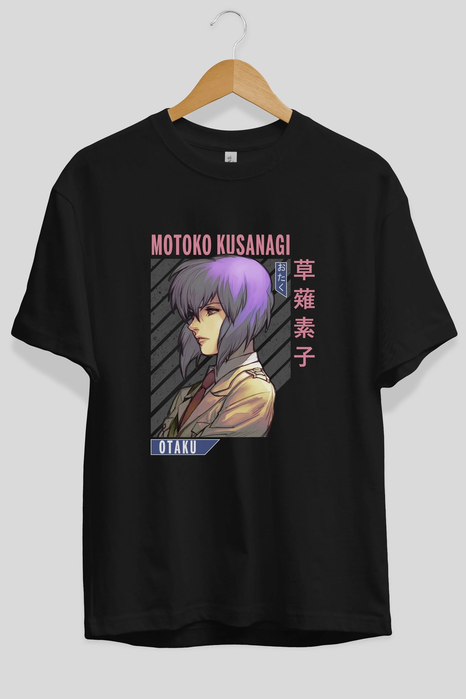 Motoko Kusanagi 4 Anime Ön Baskılı Oversize t-shirt %100 pamuk Erkek Kadın Unisex