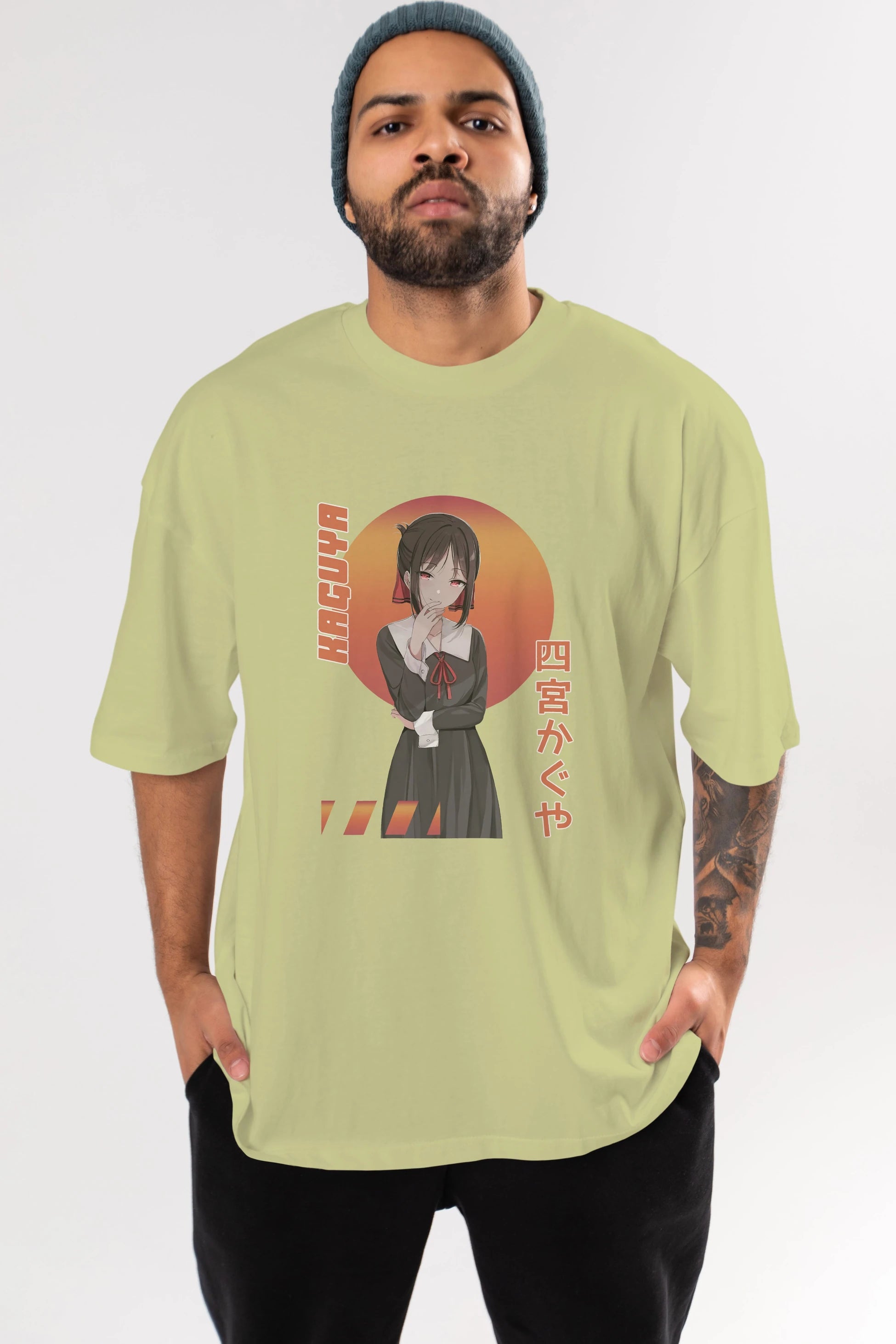 Kaguya Shinomiya 5 Anime Ön Baskılı Oversize t-shirt %100 pamuk Erkek Kadın Unisex