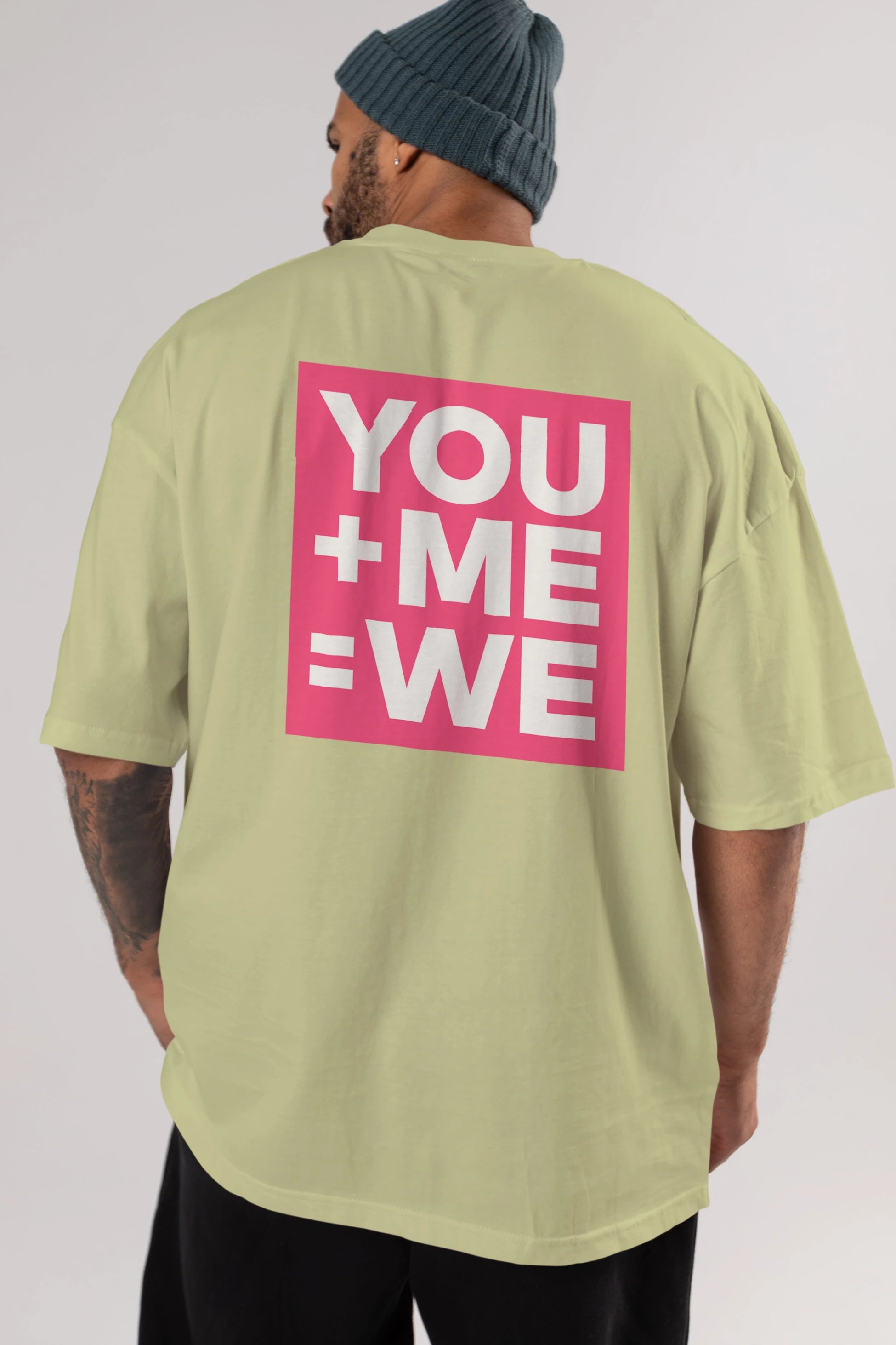 You Me We Yazılı Arka Baskılı Oversize t-shirt Erkek Kadın Unisex