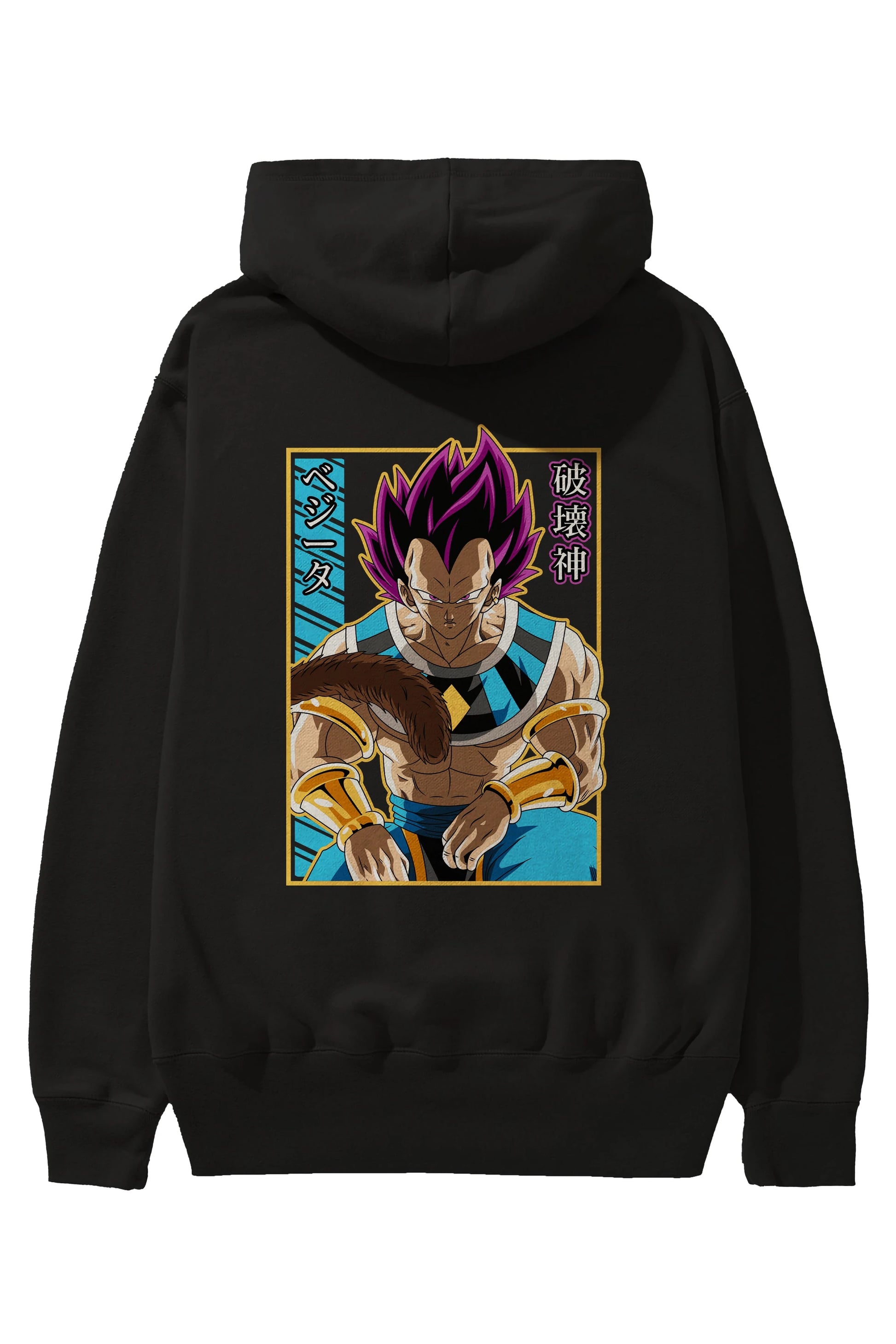 DragonBall VegetaHakaishin Anime Arka Baskılı Hoodie Oversize Kapüşonlu Sweatshirt Erkek Kadın Unisex