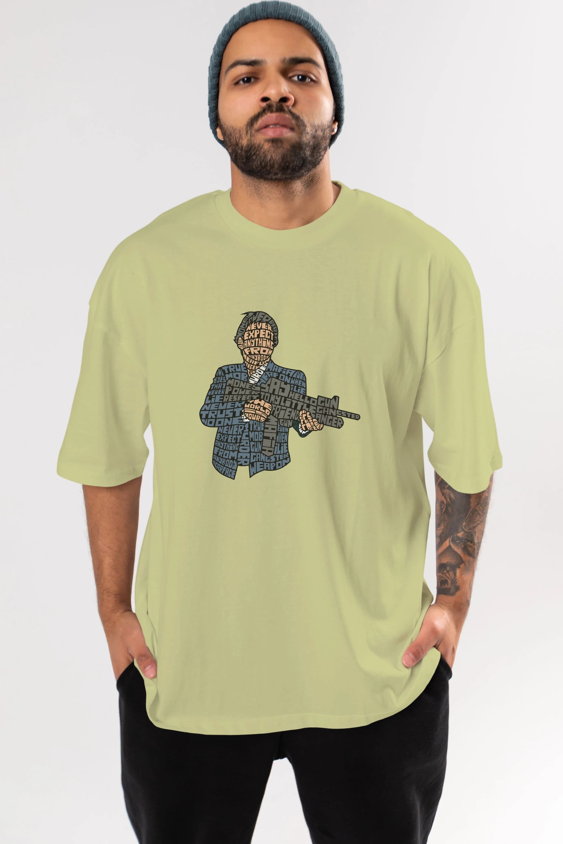 Mafia Ön Baskılı Oversize t-shirt %100 pamuk Erkek Kadın Unisex