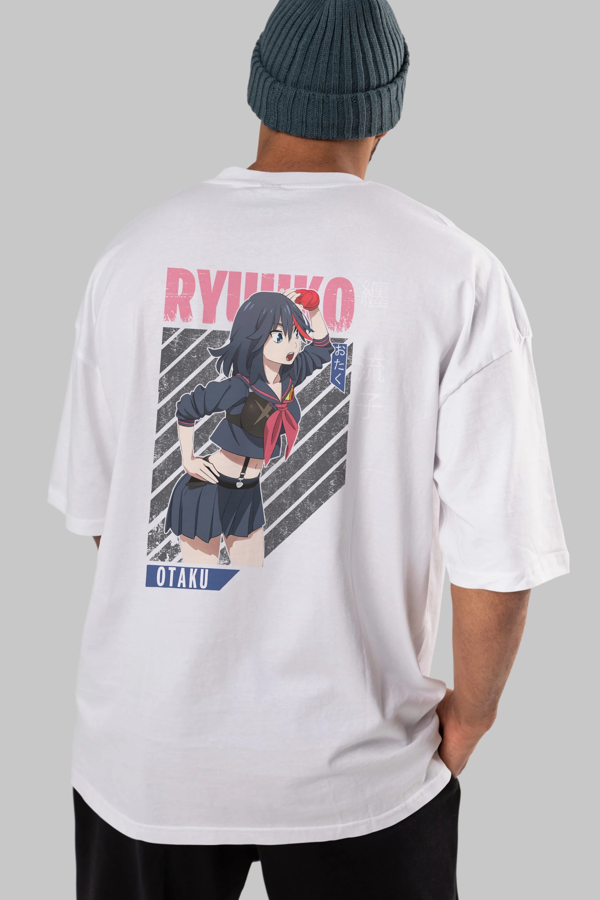 Ryuuko Matoi 6 Anime Arka Baskılı Oversize t-shirt Erkek Kadın Unisex
