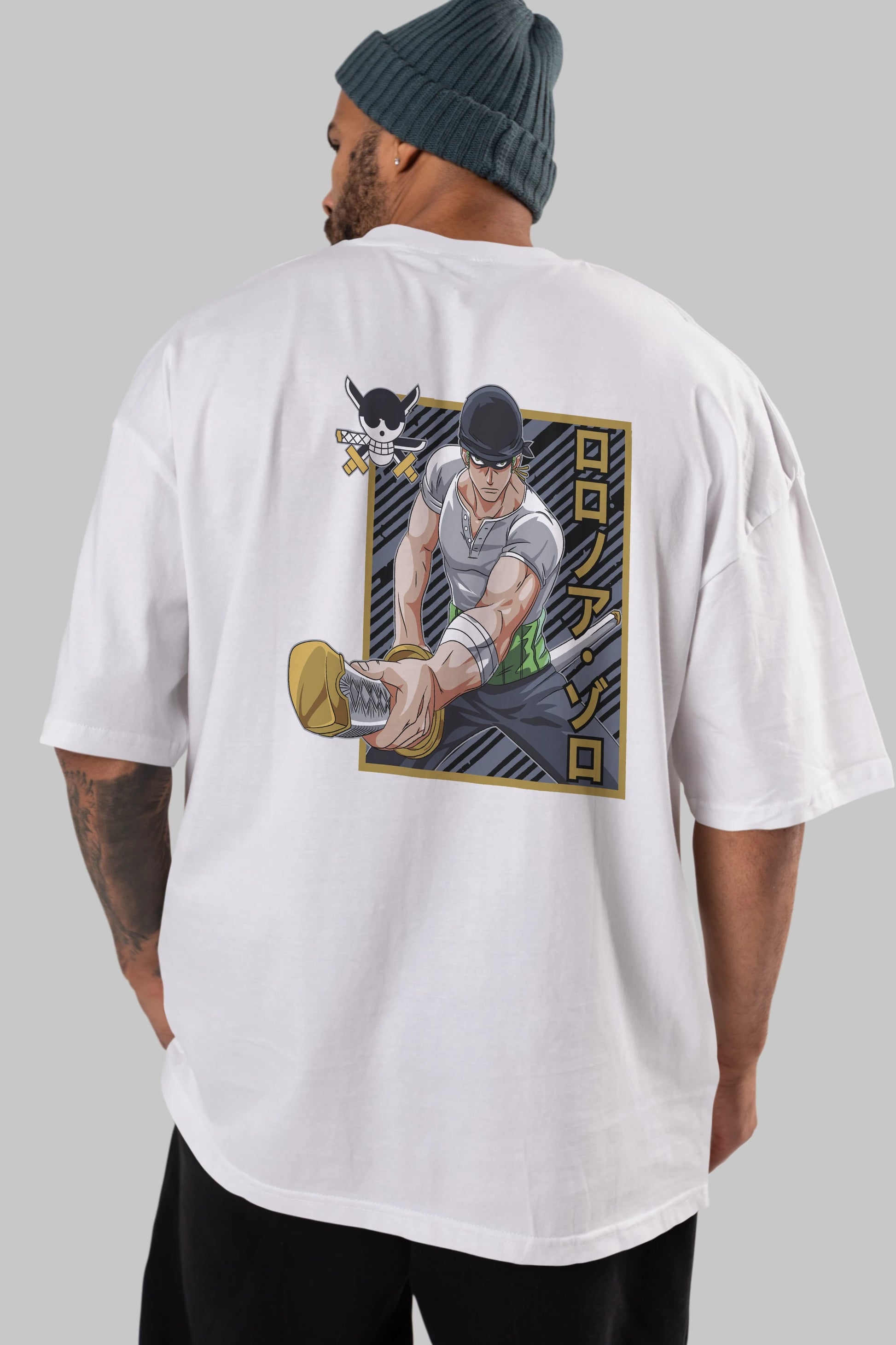 RORONOA ZORO Anime Arka Baskılı Oversize t-shirt Erkek Kadın Unisex
